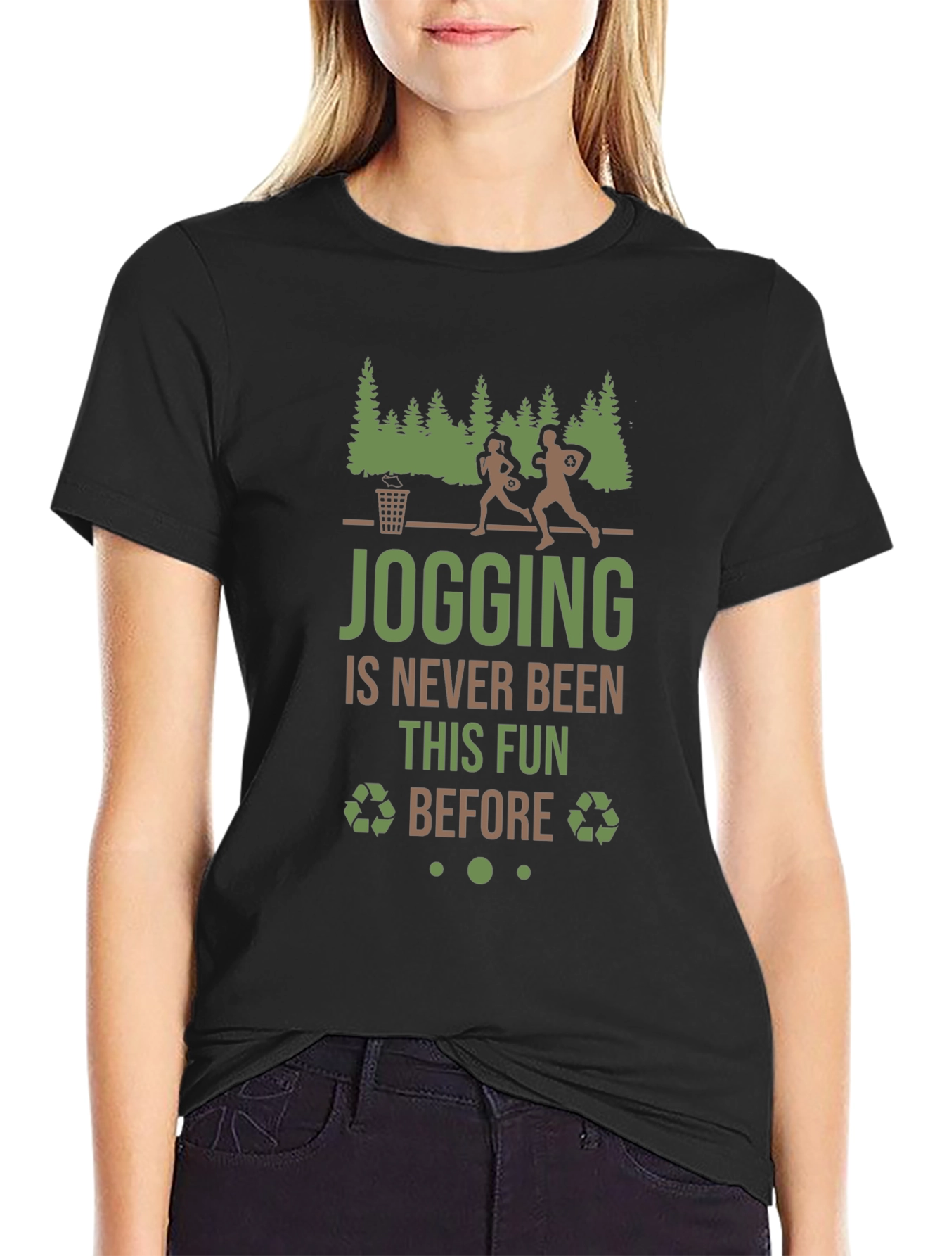 Jogging Fun Graphic Tee - Eco-Friendly Style