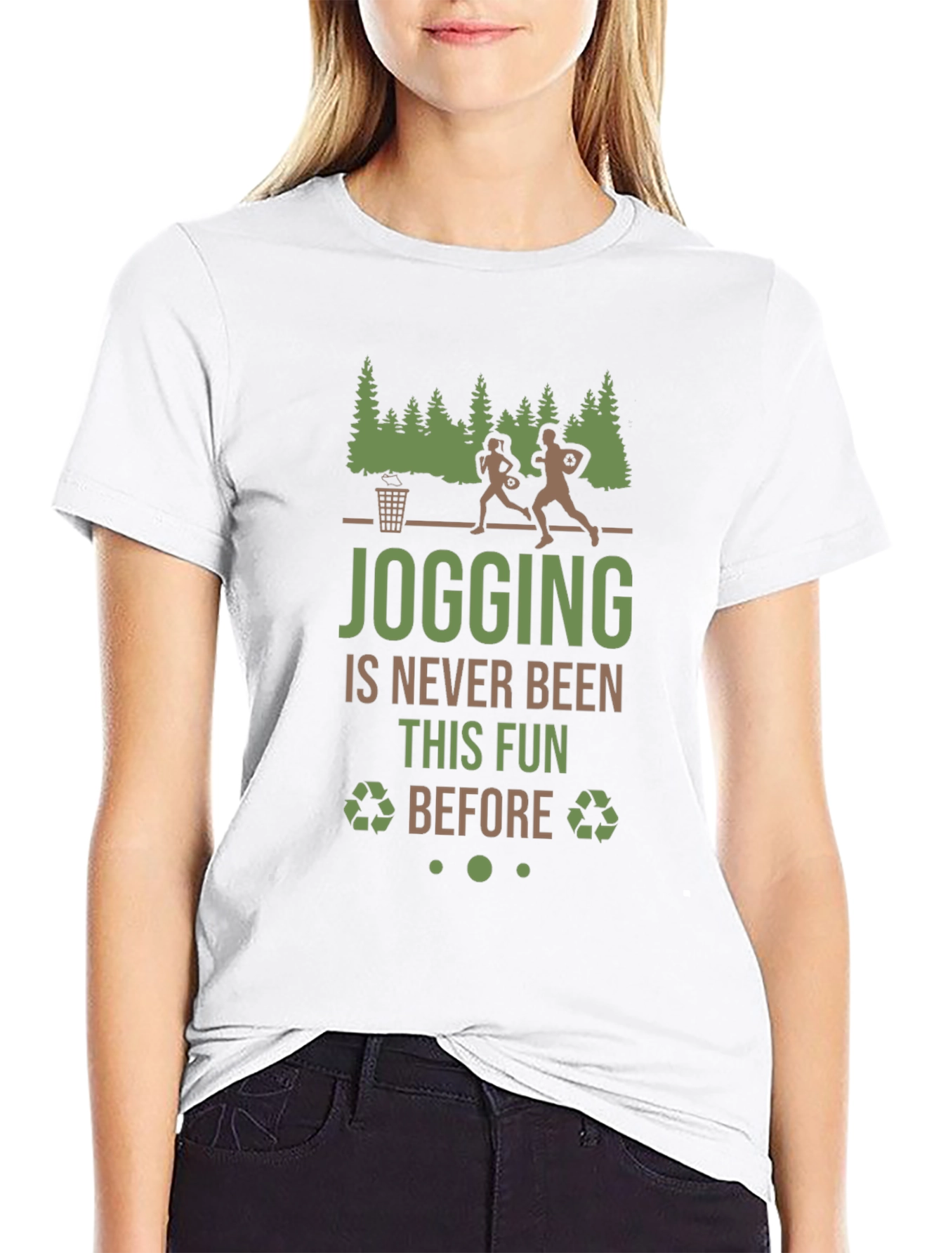 Jogging Fun Graphic Tee - Eco-Friendly Style