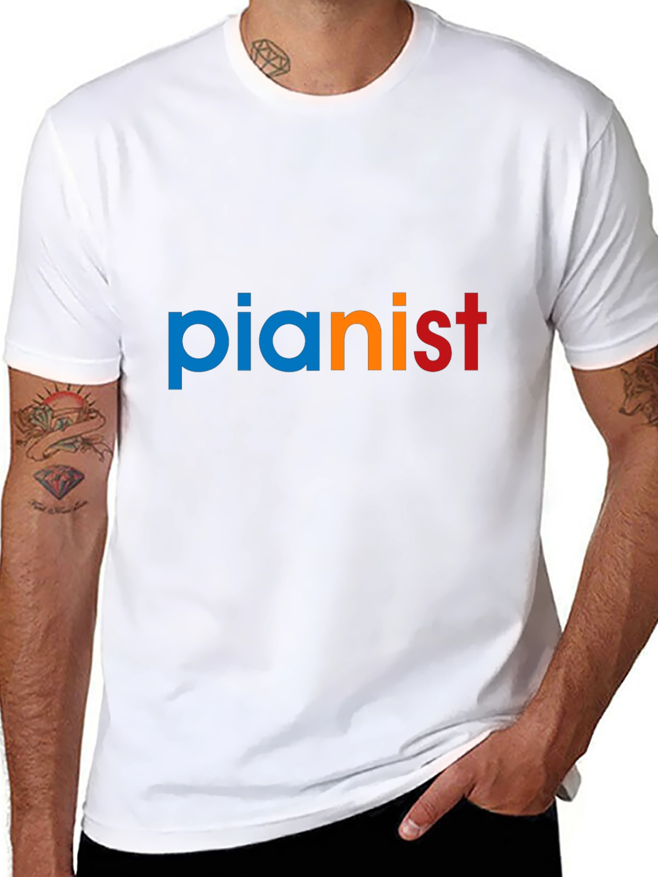 Pianist Graphic Tee - Cool Music Lover Shirt