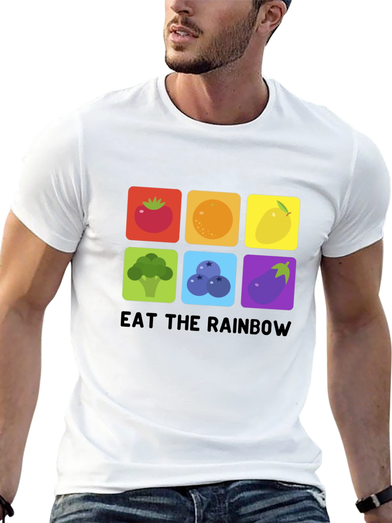 Eat the Rainbow Graphic Tee - Healthy Food Shirt