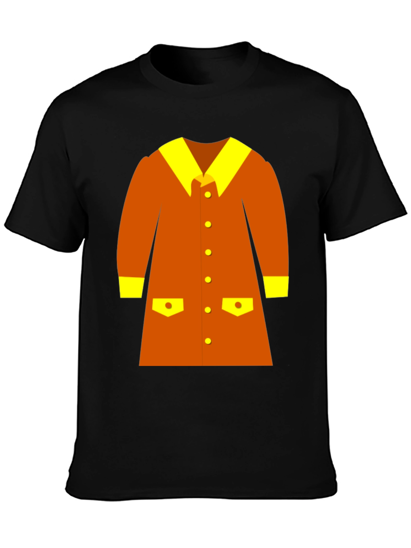 Retro Cartoon Coat Graphic Tee - Black