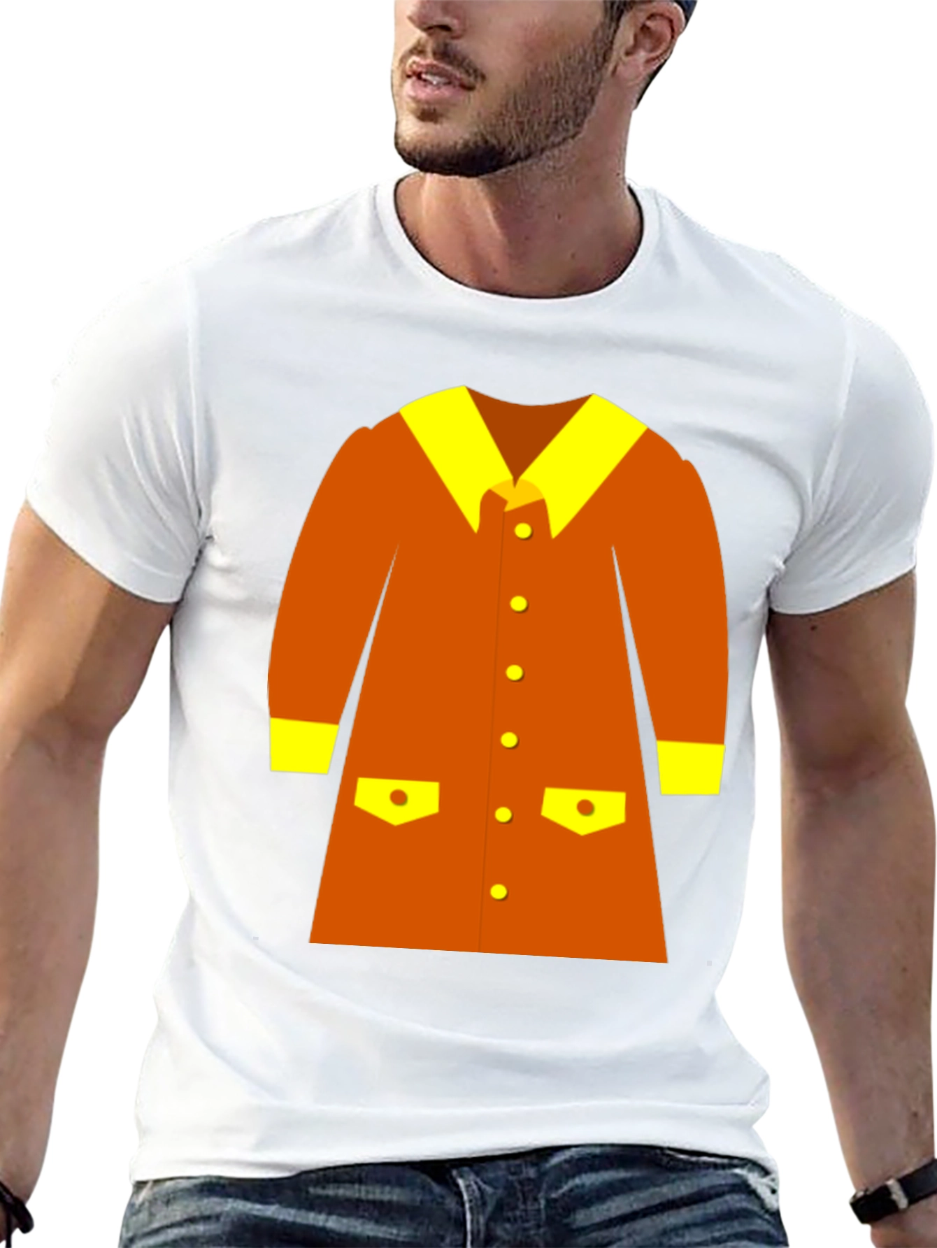 Retro Cartoon Coat Graphic Tee - Black