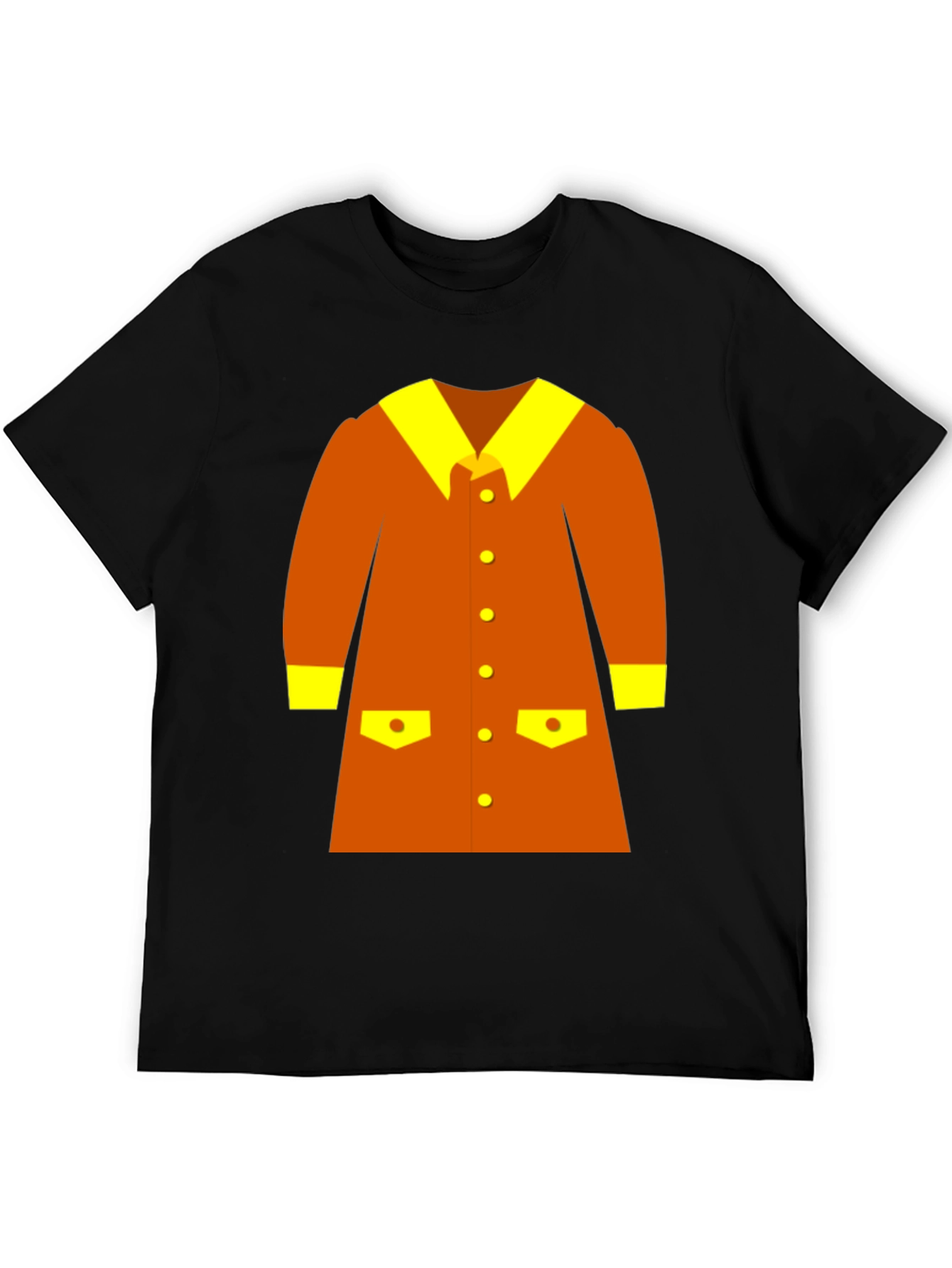 Retro Cartoon Coat Graphic Tee - Black