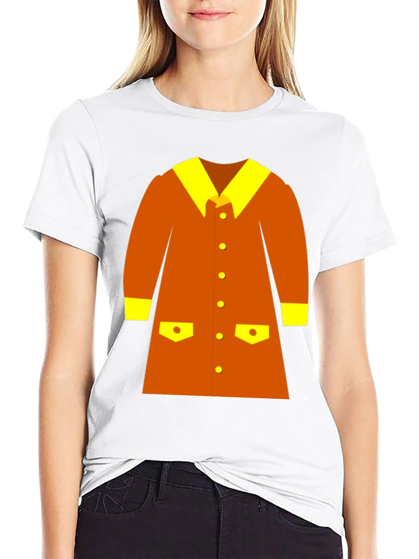Retro Cartoon Coat Graphic Tee - Black