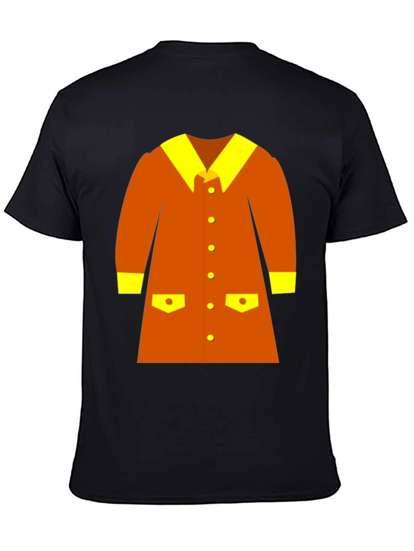 Retro Cartoon Coat Graphic Tee - Black