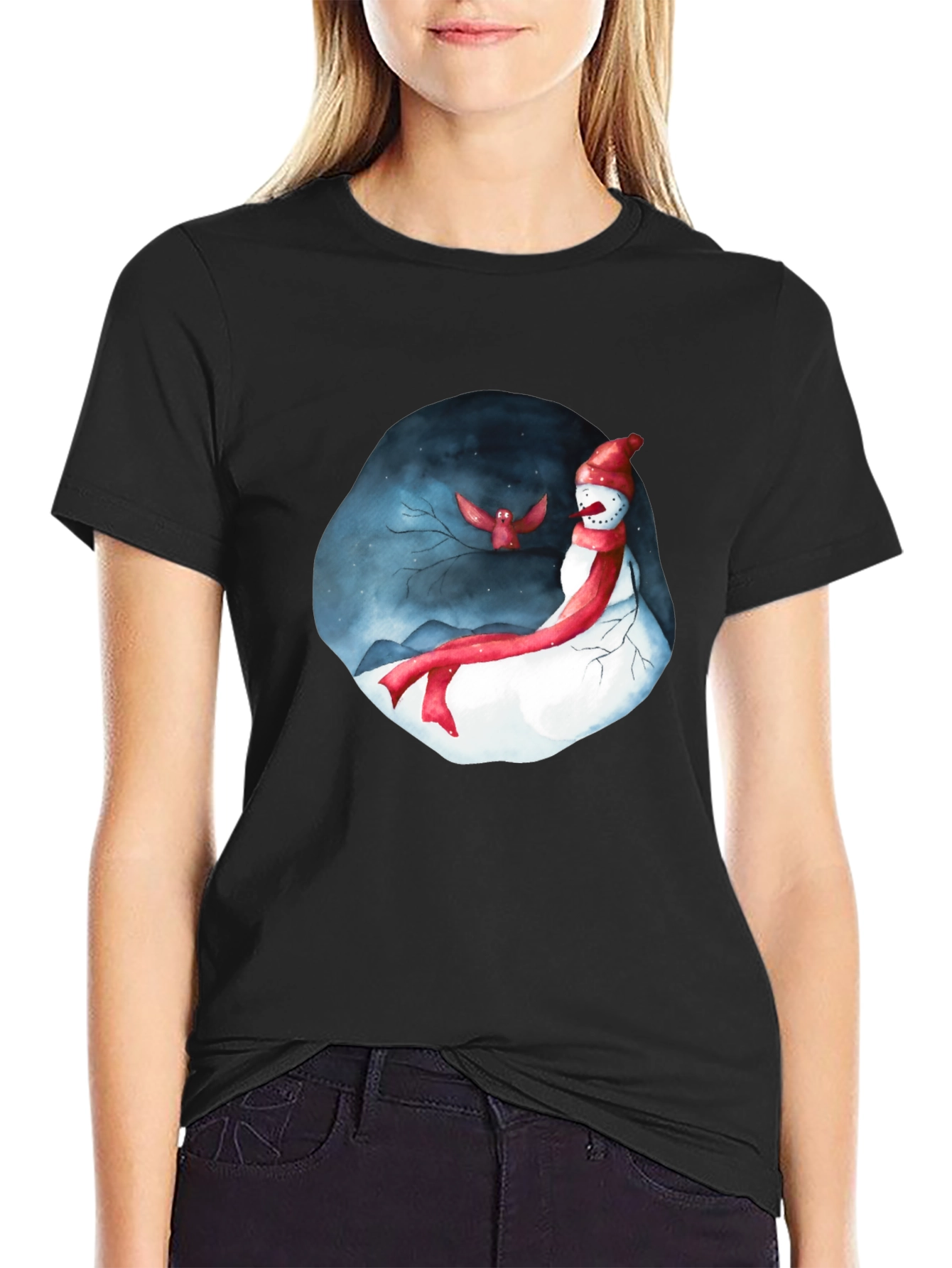 Festive Winter Snowman Graphic Tee