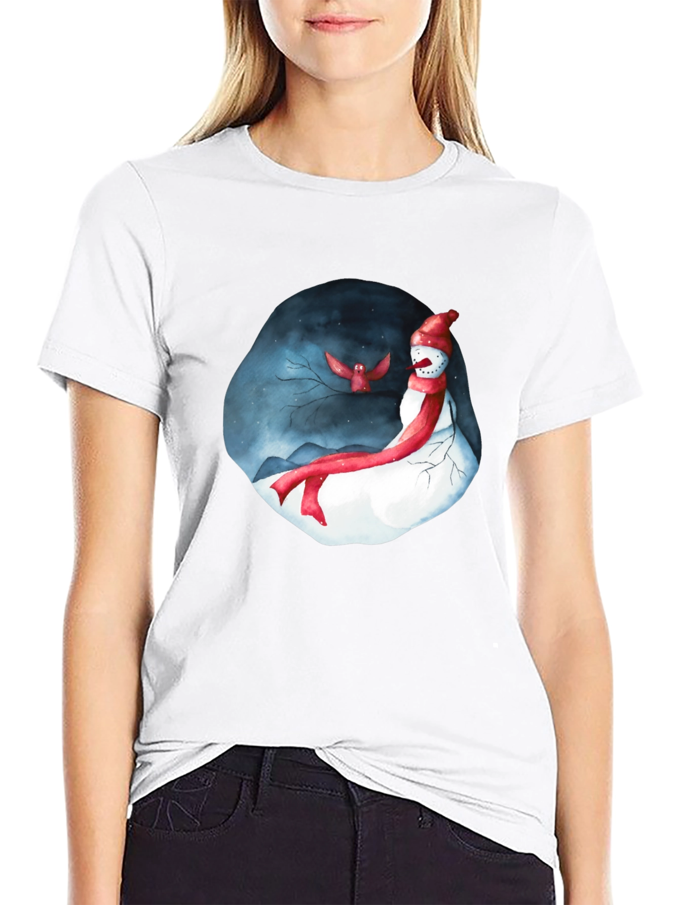 Festive Winter Snowman Graphic Tee
