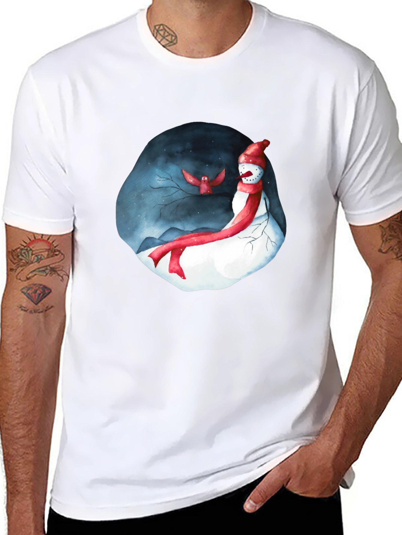 Festive Winter Snowman Graphic Tee