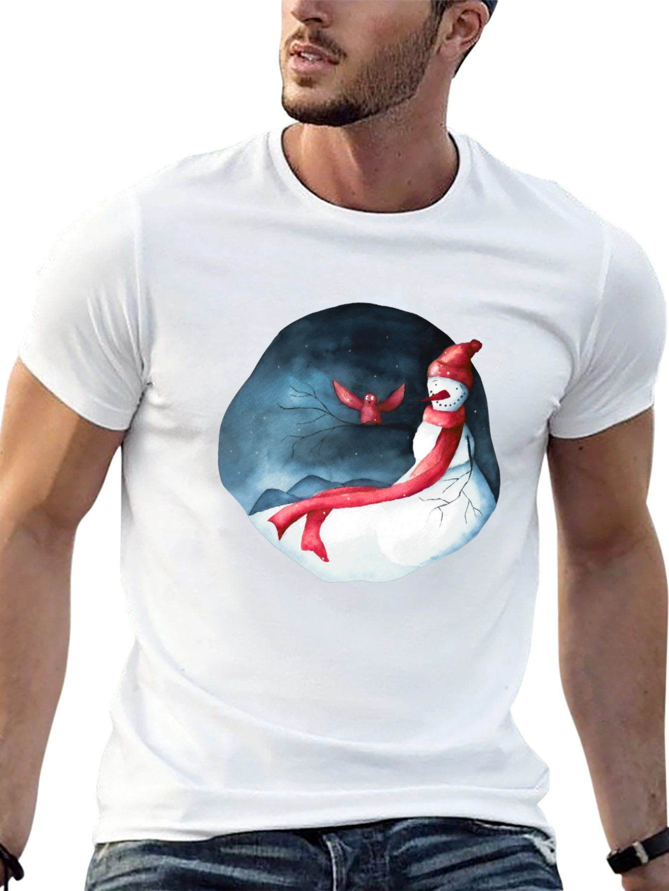 Festive Winter Snowman Graphic Tee