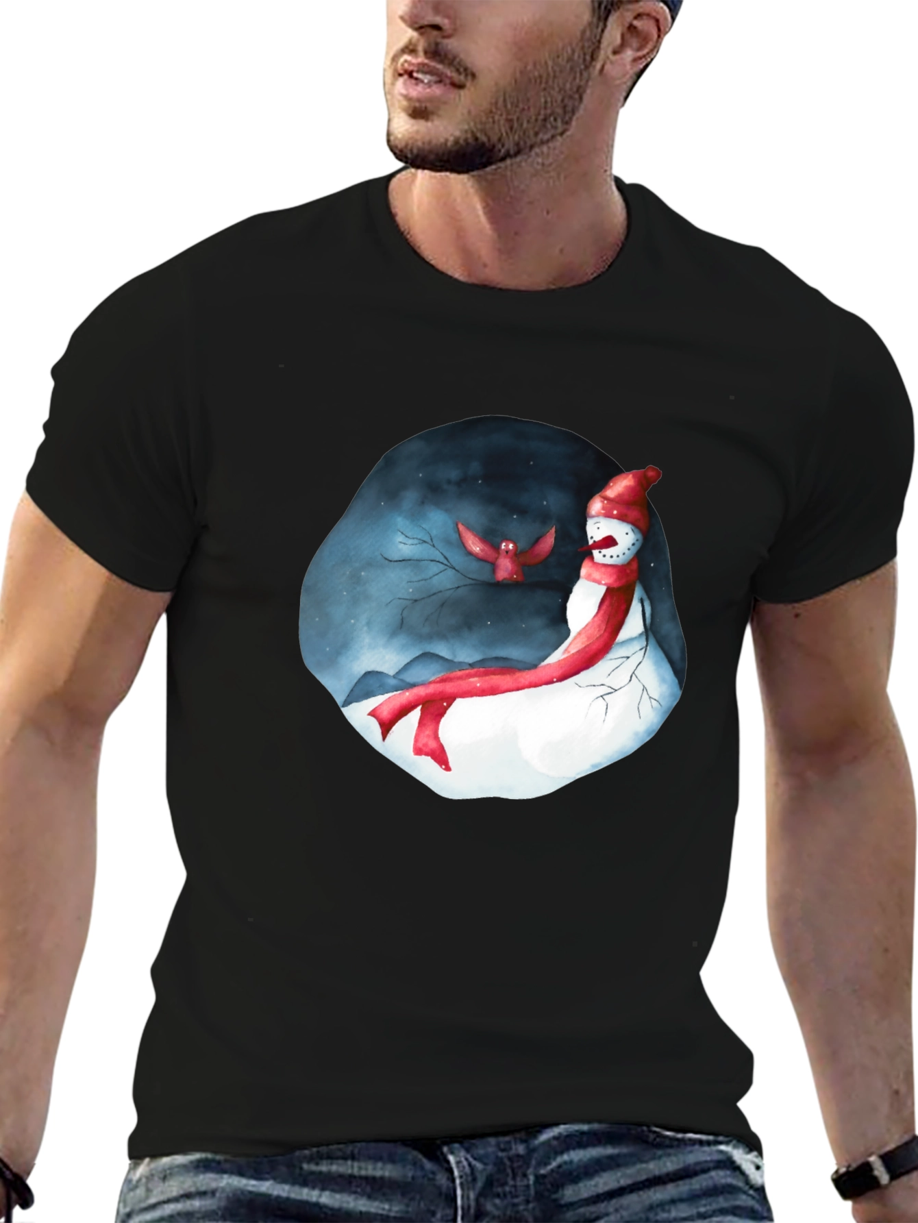 Festive Winter Snowman Graphic Tee