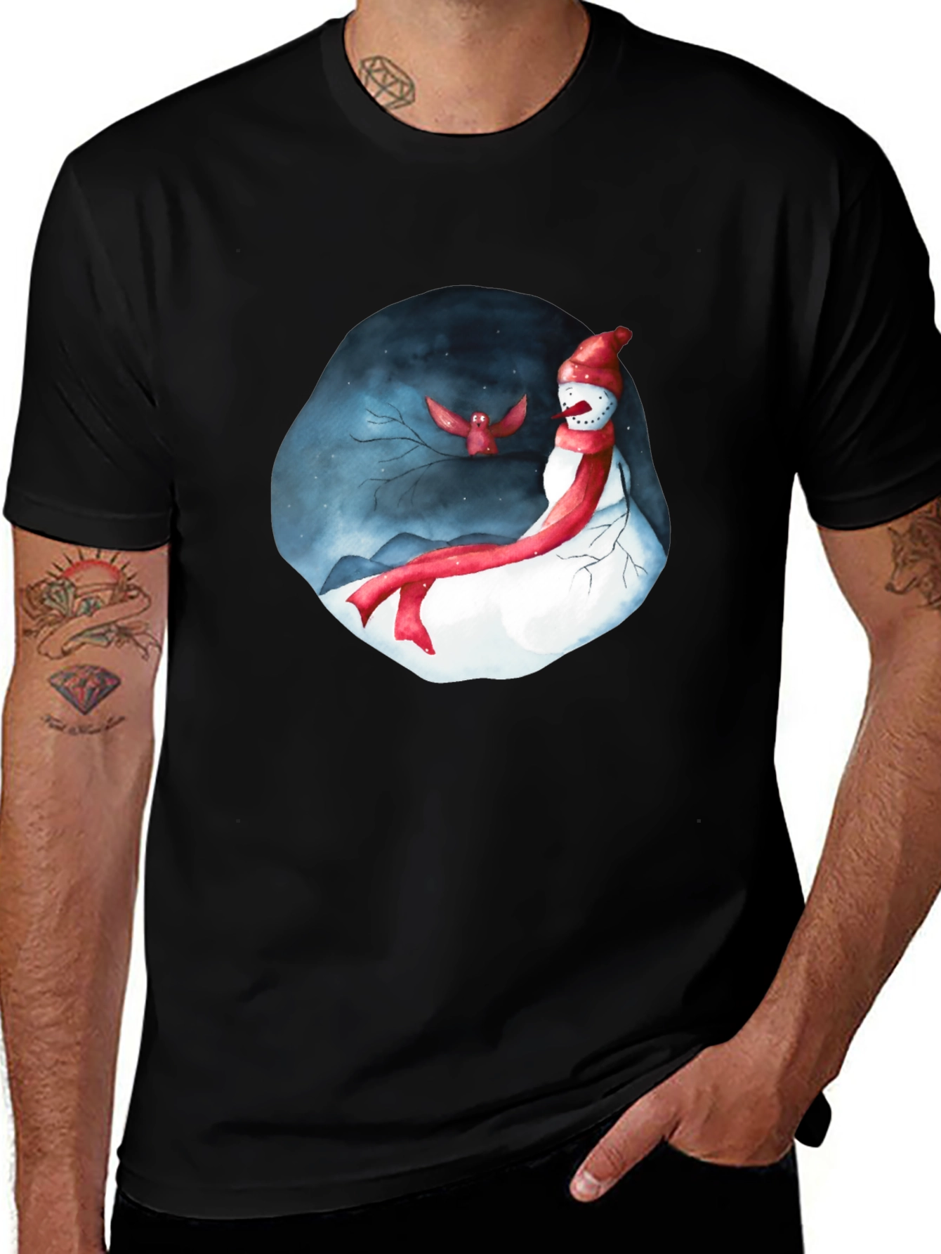 Festive Winter Snowman Graphic Tee