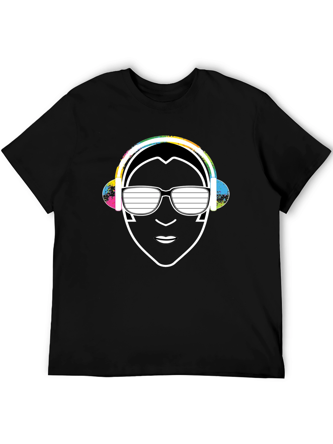 Cool DJ Graphic Tee - Black Cotton Blend