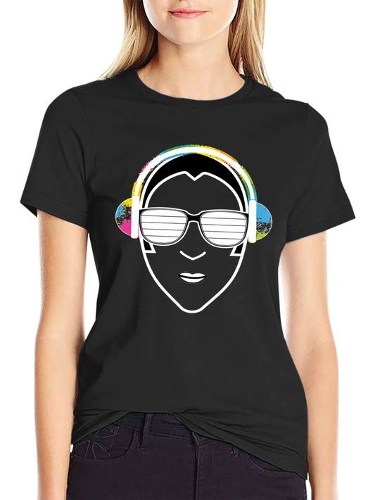 Cool DJ Graphic Tee - Black Cotton Blend