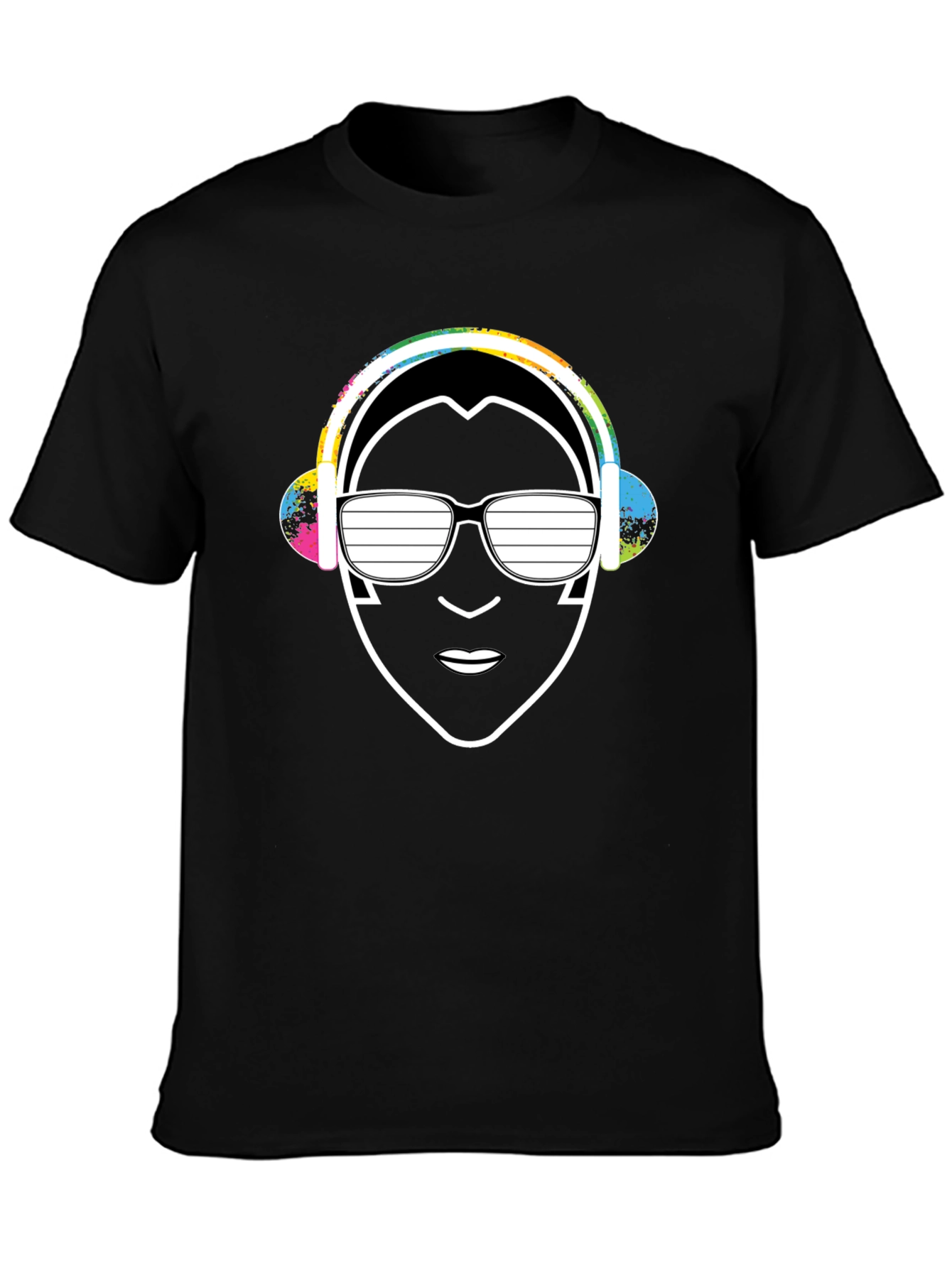 Cool DJ Graphic Tee - Black Cotton Blend