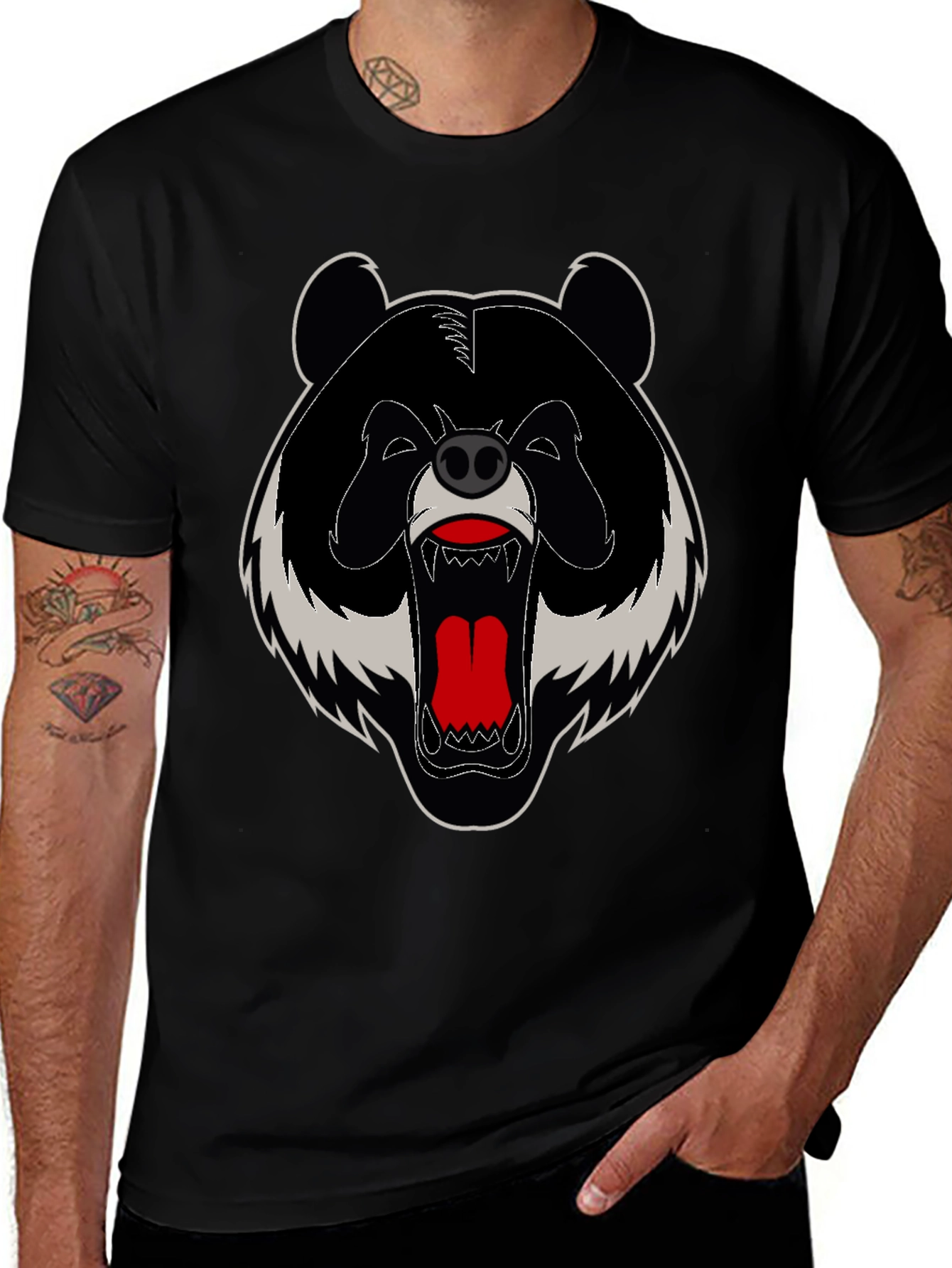 Grizzly Bear Graphic Tee - Bold Black T-Shirt