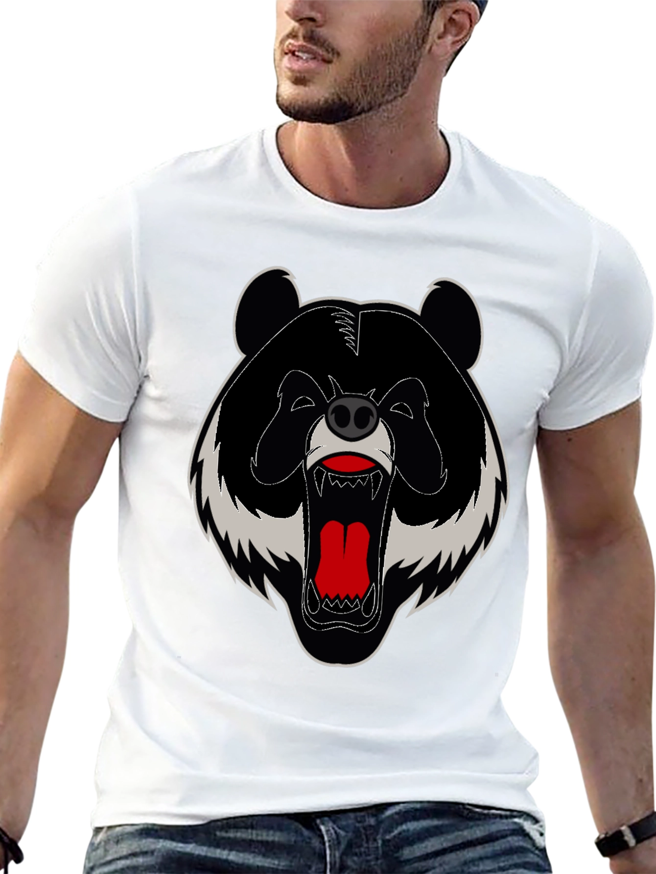 Grizzly Bear Graphic Tee - Bold Black T-Shirt