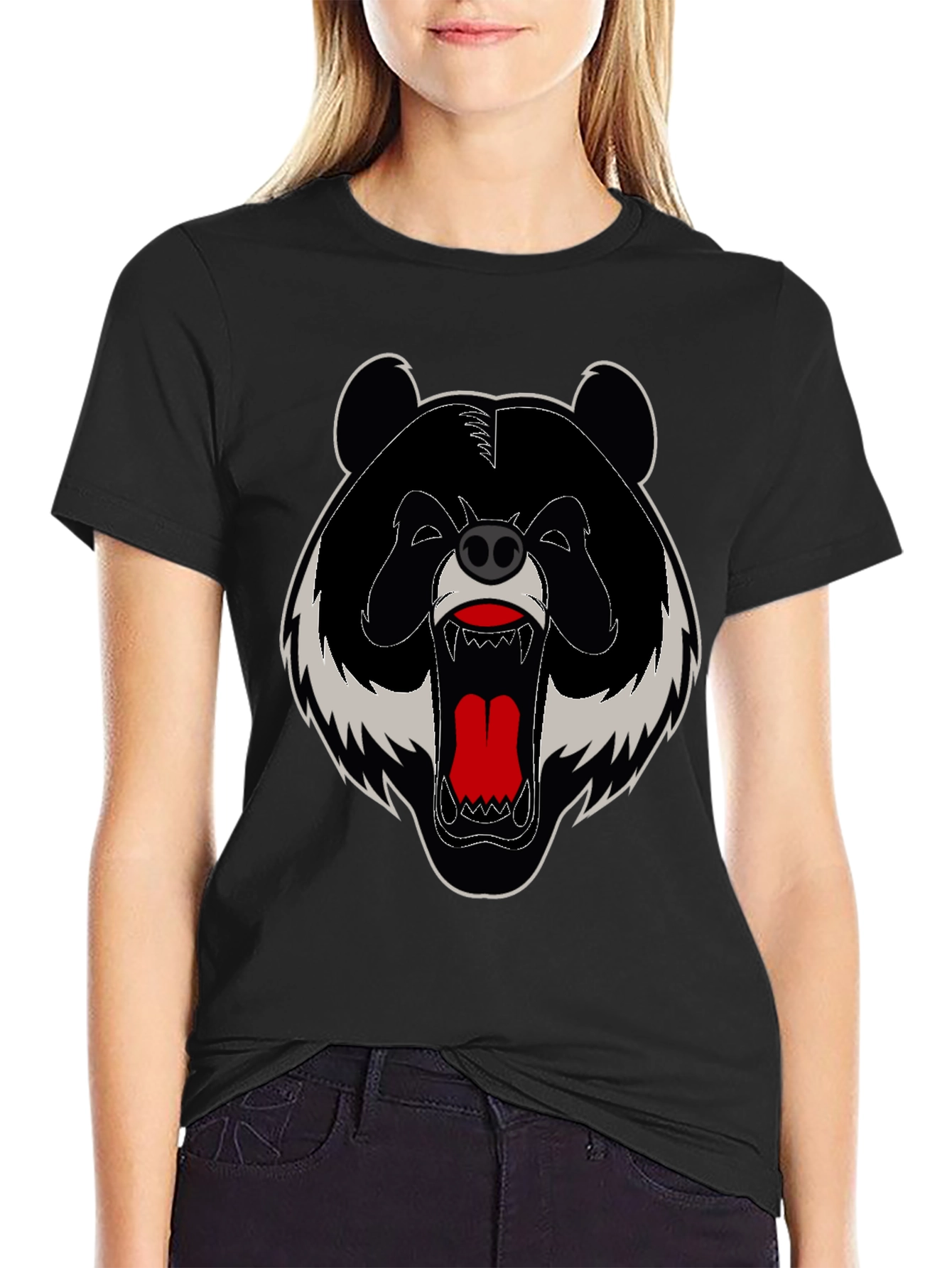 Grizzly Bear Graphic Tee - Bold Black T-Shirt