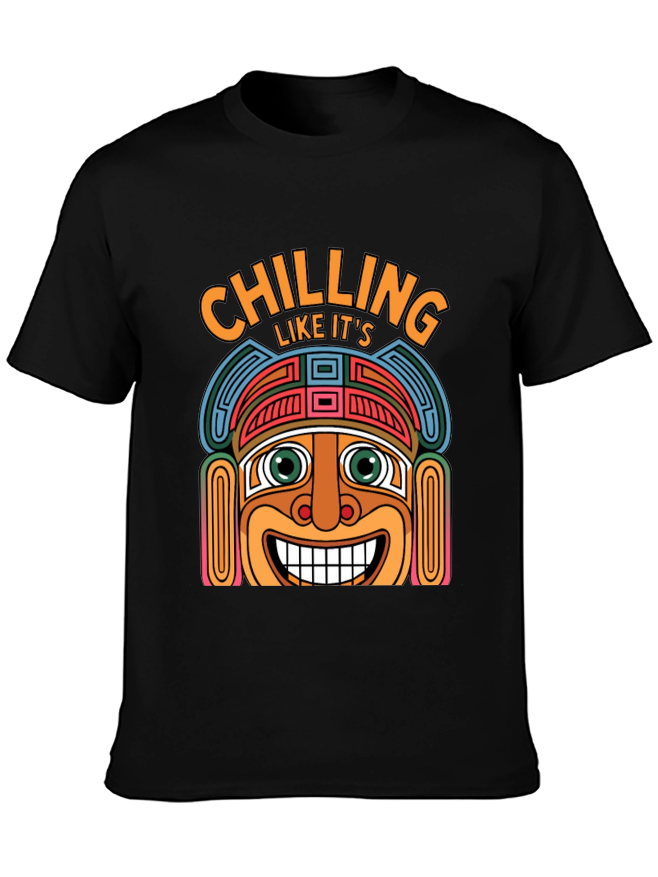 Chilling Aztec Style Graphic Tee