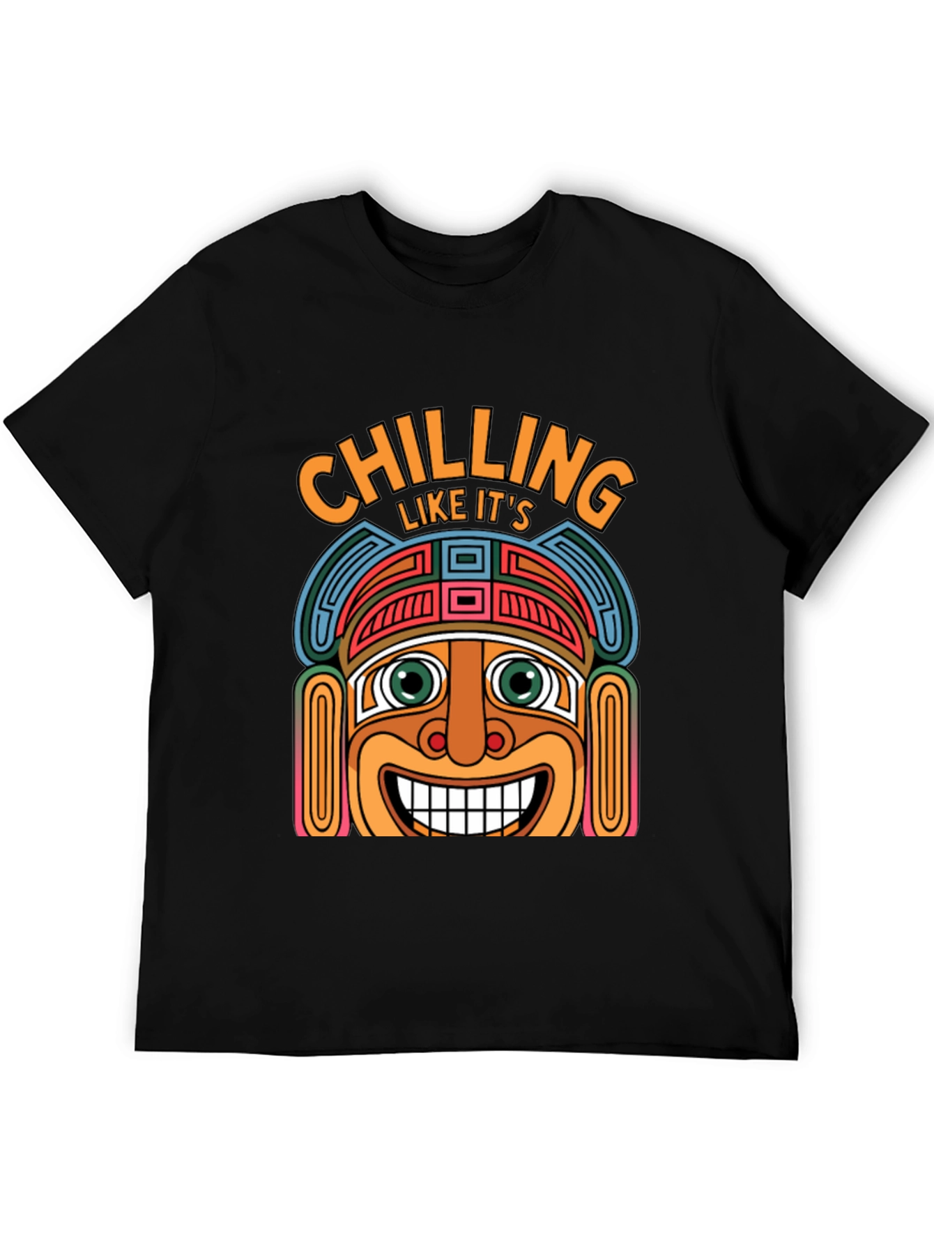 Chilling Aztec Style Graphic Tee
