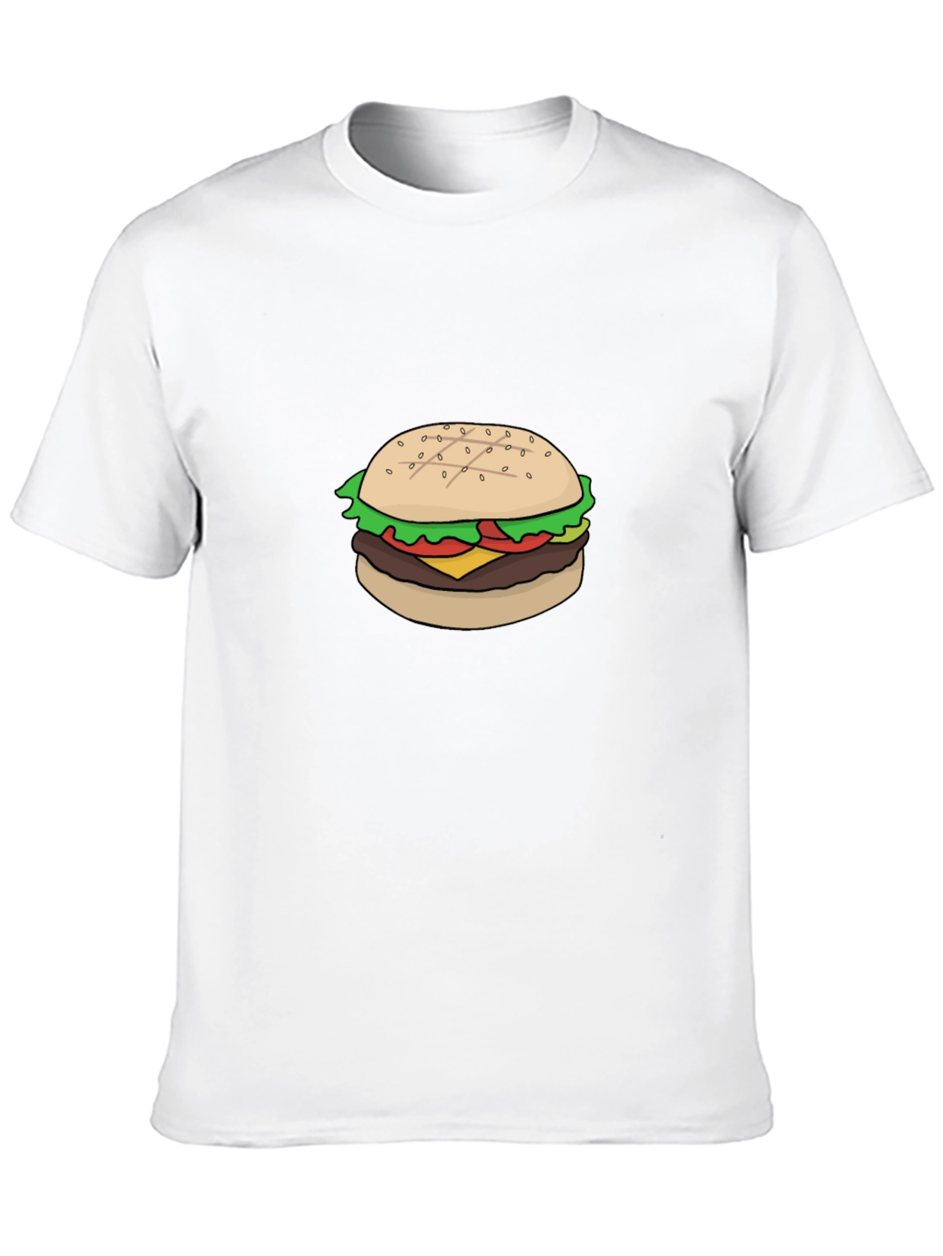 Burger Graphic Tee - Casual Black T-Shirt