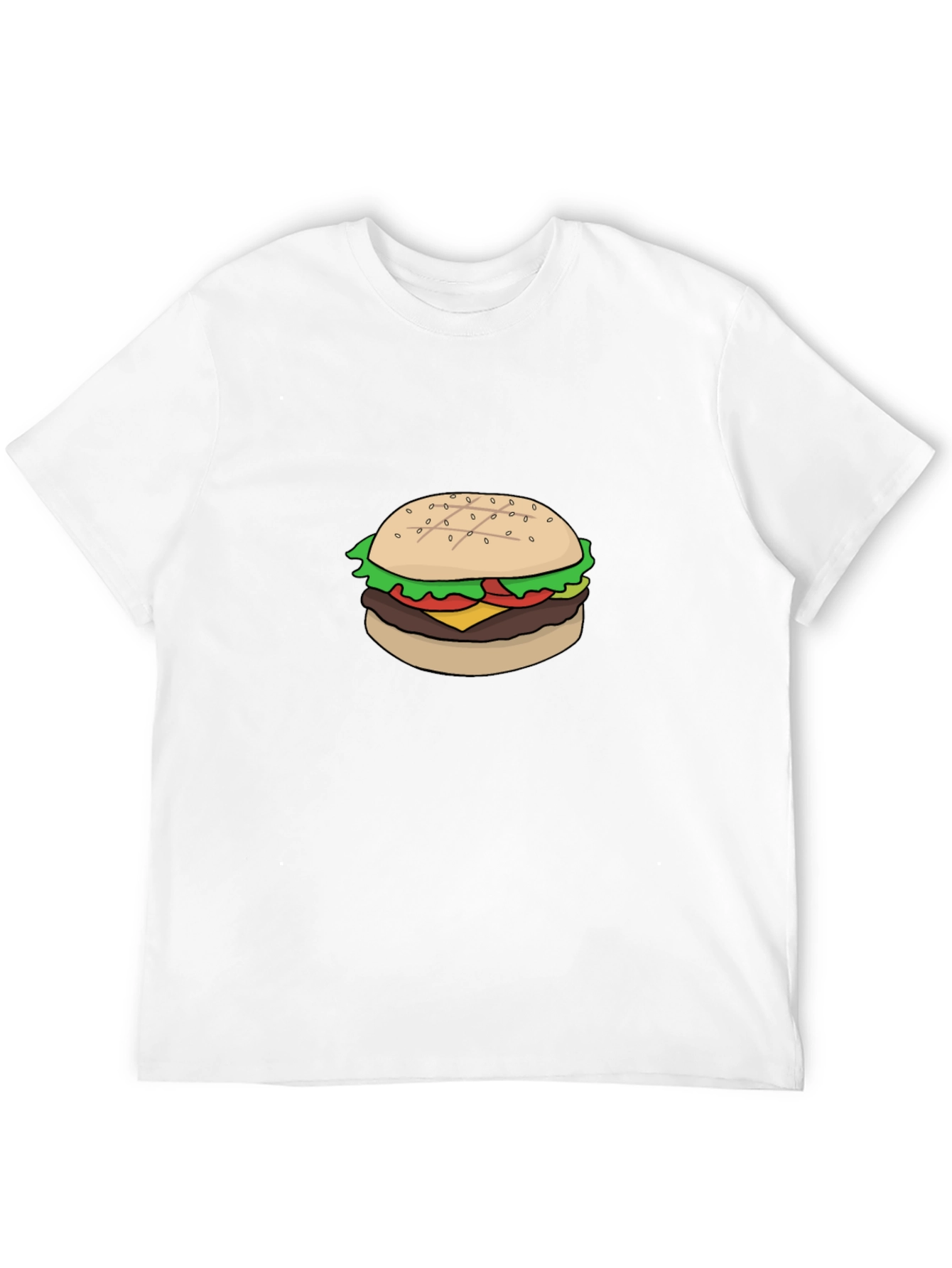 Burger Graphic Tee - Casual Black T-Shirt