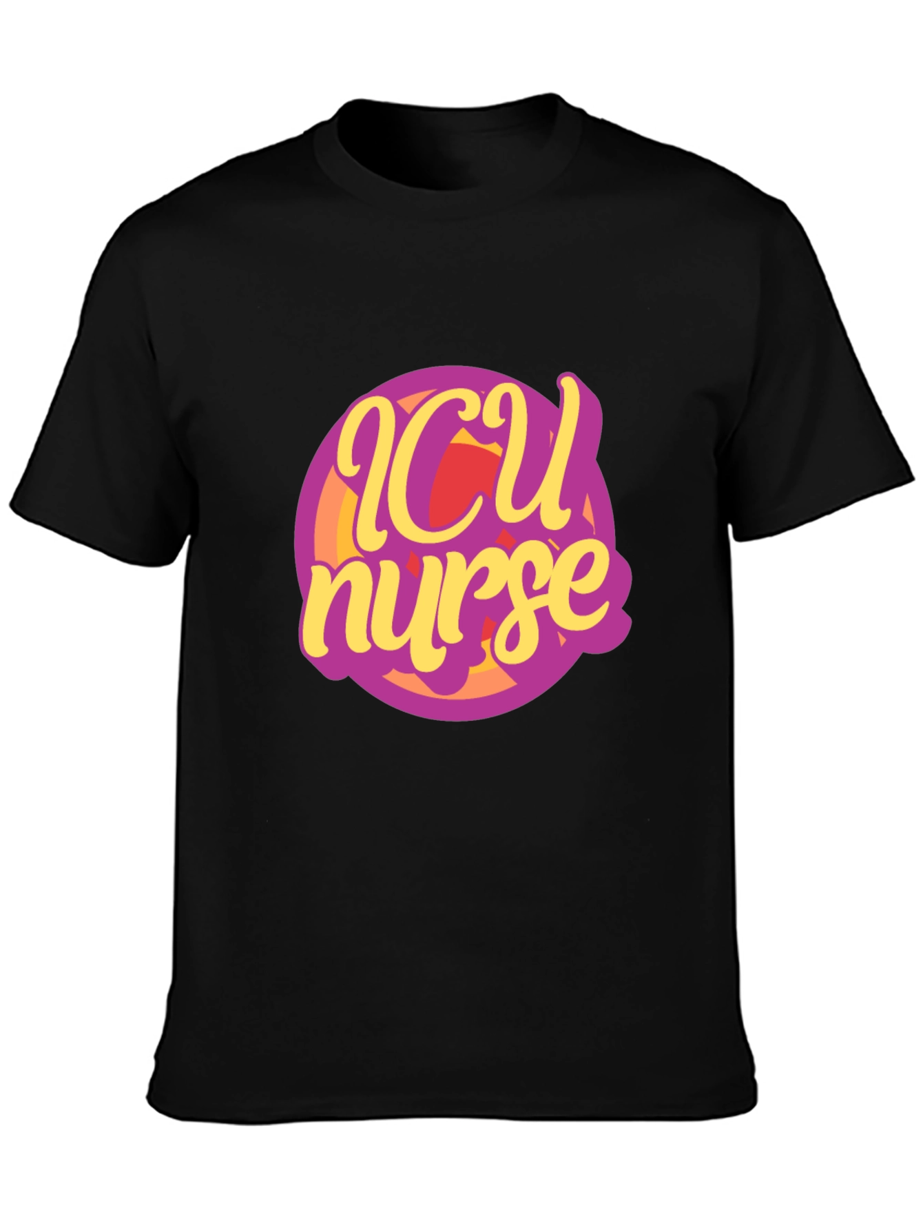 ICU Nurse Graphic Black T-Shirt
