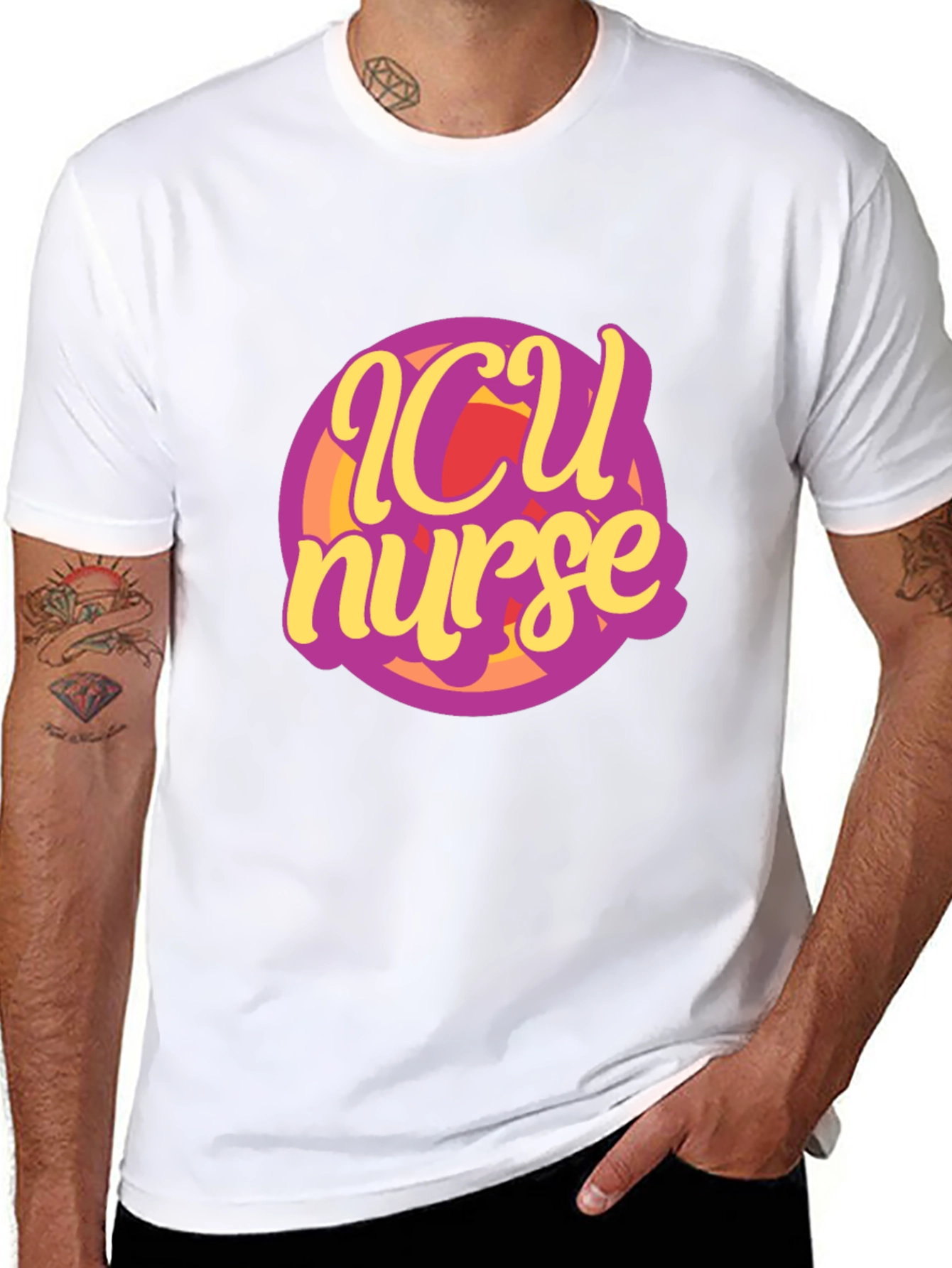 ICU Nurse Graphic Black T-Shirt