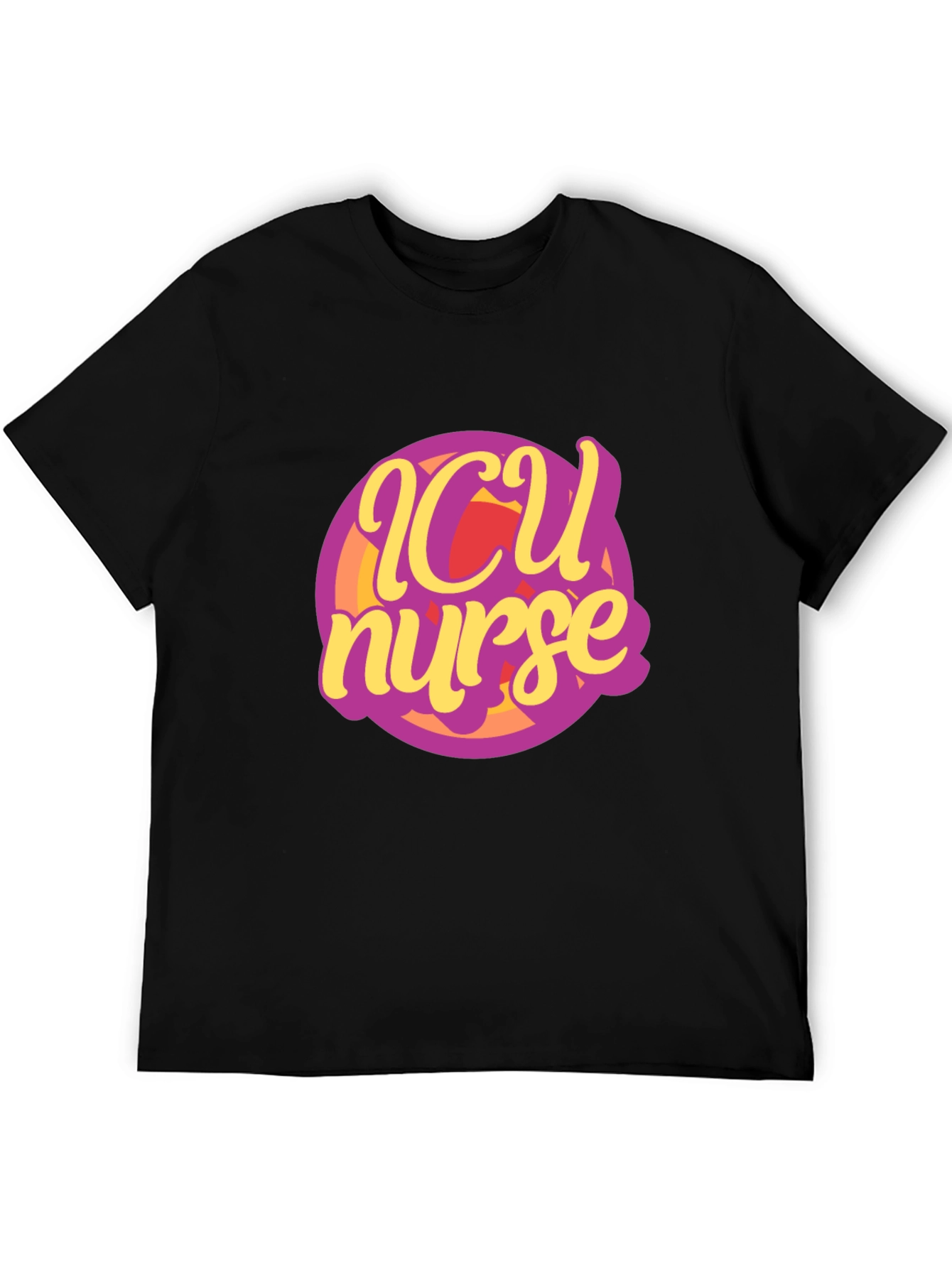 ICU Nurse Graphic Black T-Shirt