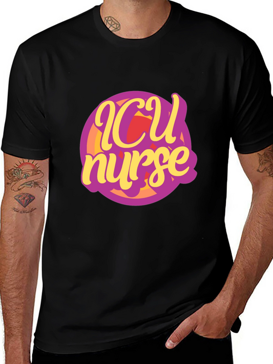 ICU Nurse Graphic Black T-Shirt