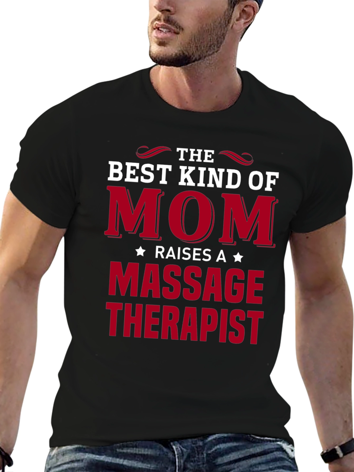 Best Kind of Mom Massage Therapist Black T-Shirt