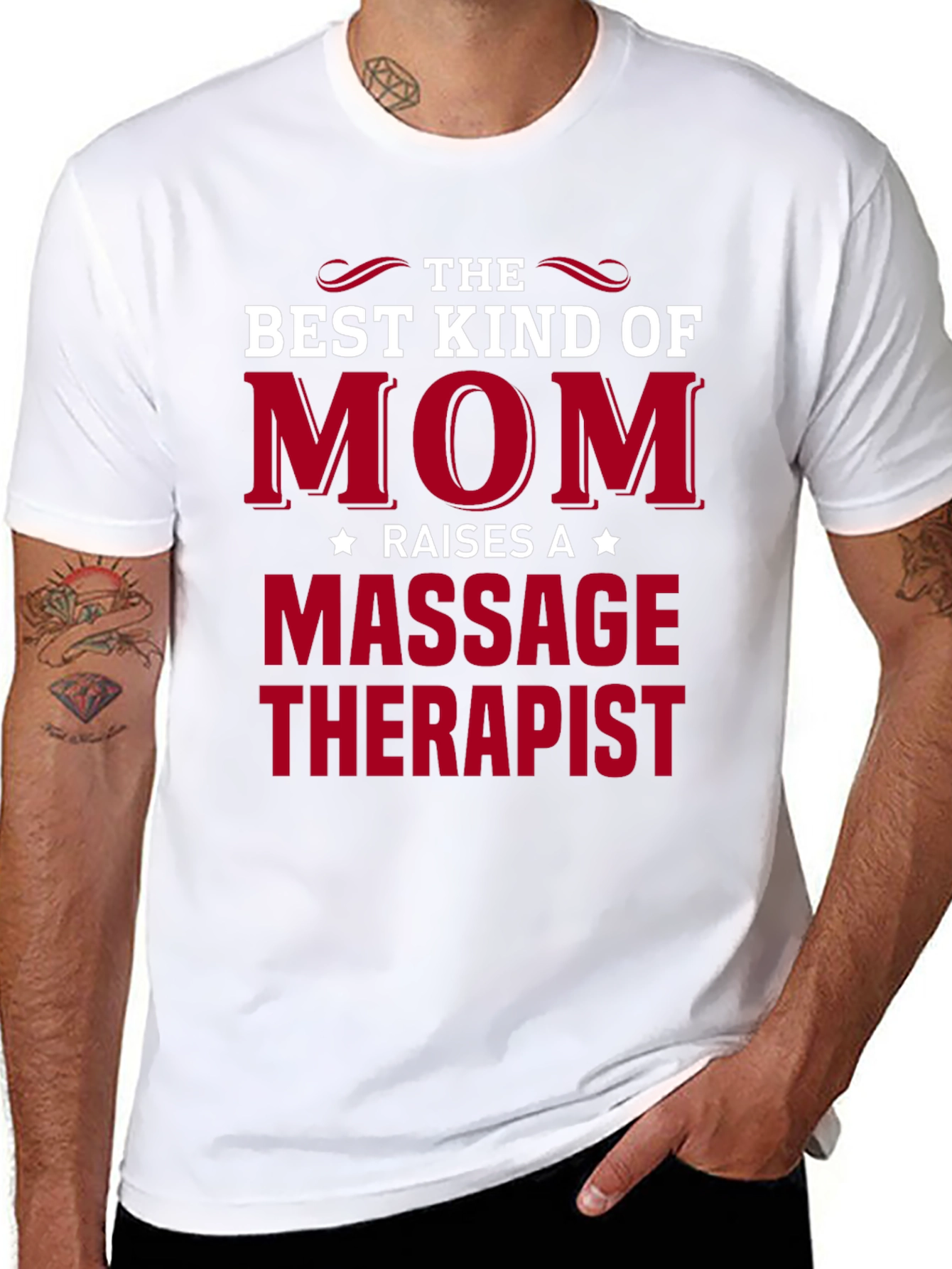 Best Kind of Mom Massage Therapist Black T-Shirt