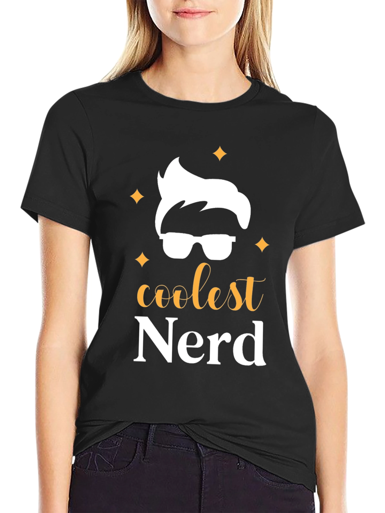 Coolest Nerd Black Graphic T-Shirt
