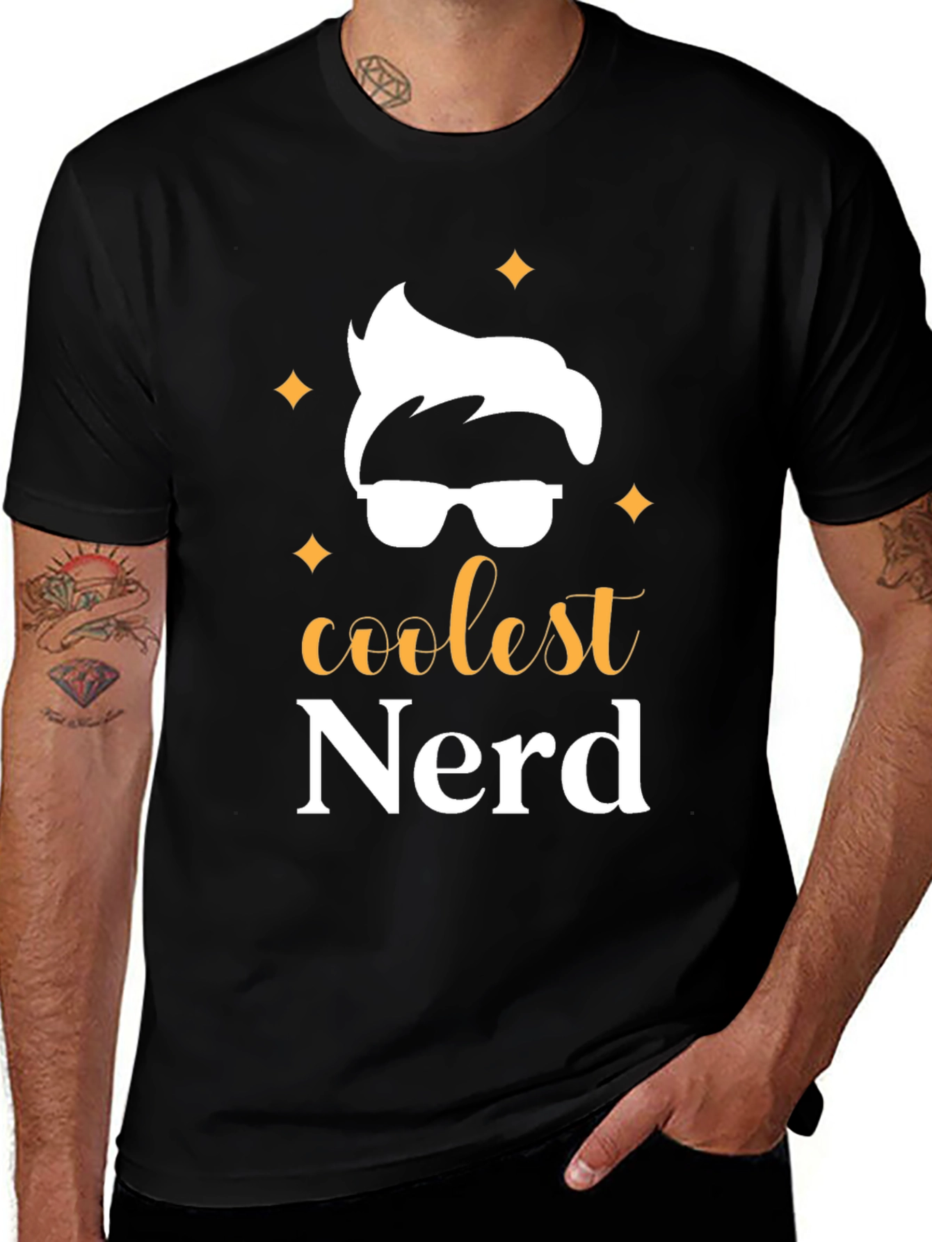 Coolest Nerd Black Graphic T-Shirt