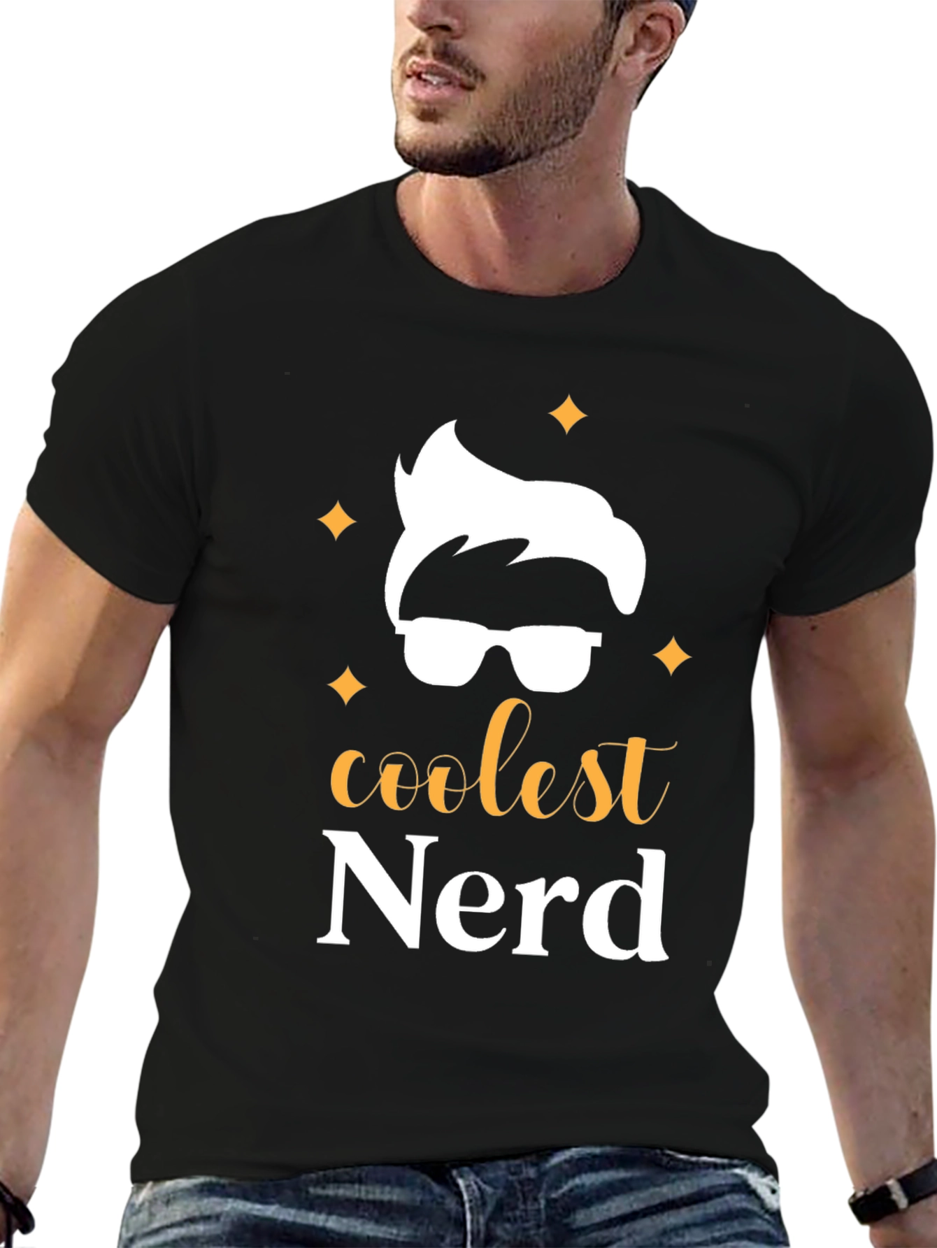 Coolest Nerd Black Graphic T-Shirt