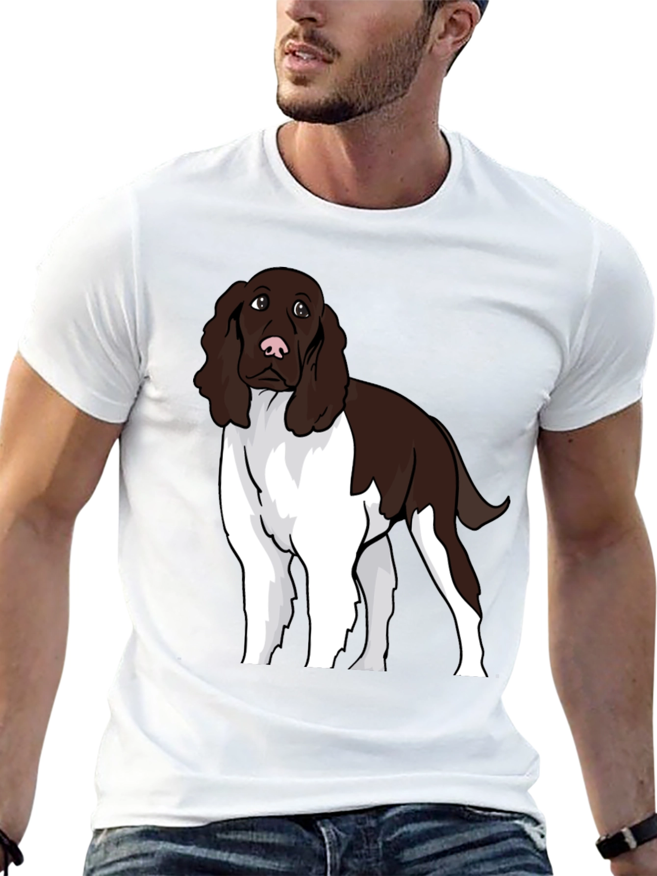 Dog Lovers T-Shirt with Springer Spaniel Design