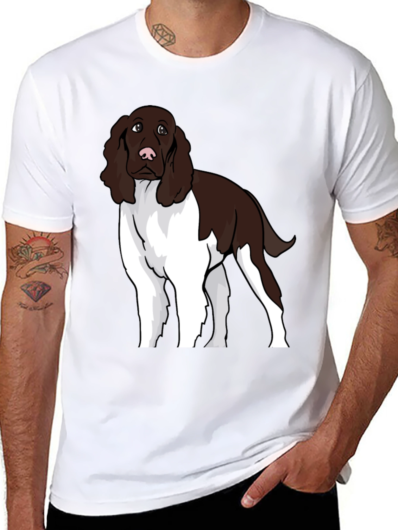 Dog Lovers T-Shirt with Springer Spaniel Design