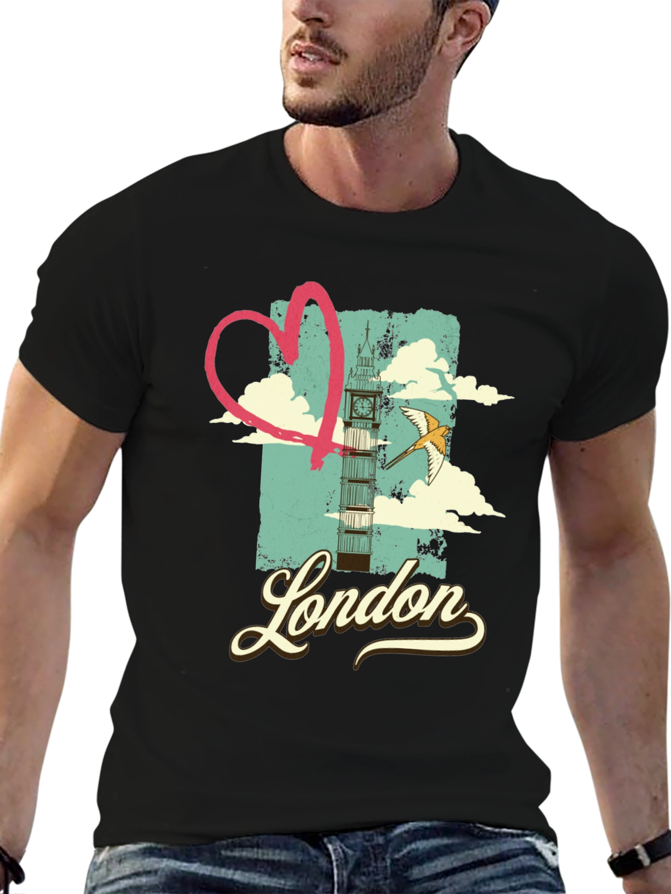 London Love T-Shirt - Retro Cityscape Design
