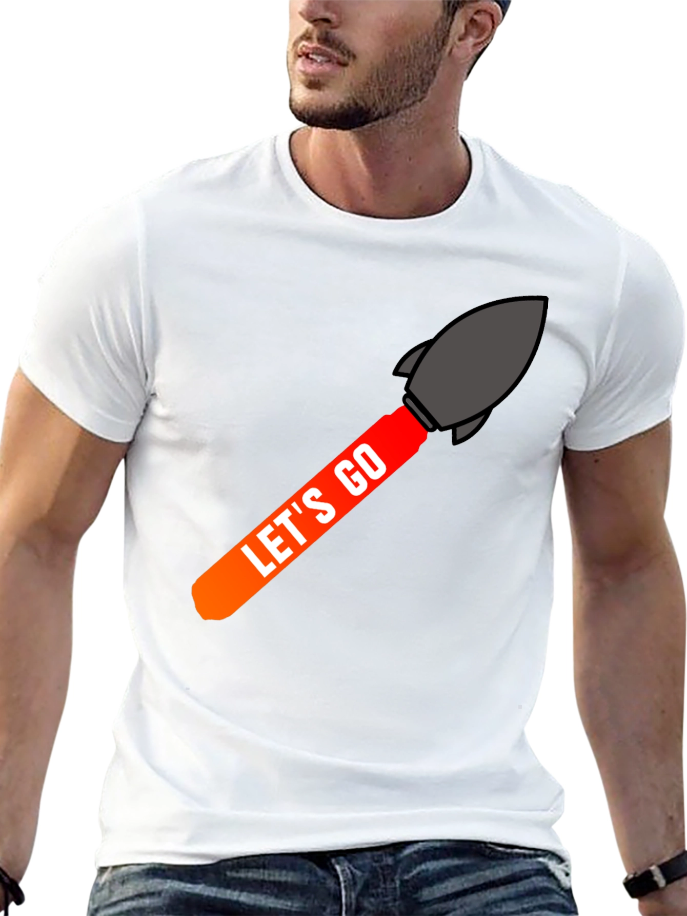 Lets Go Rocket Graphic Tee - Black