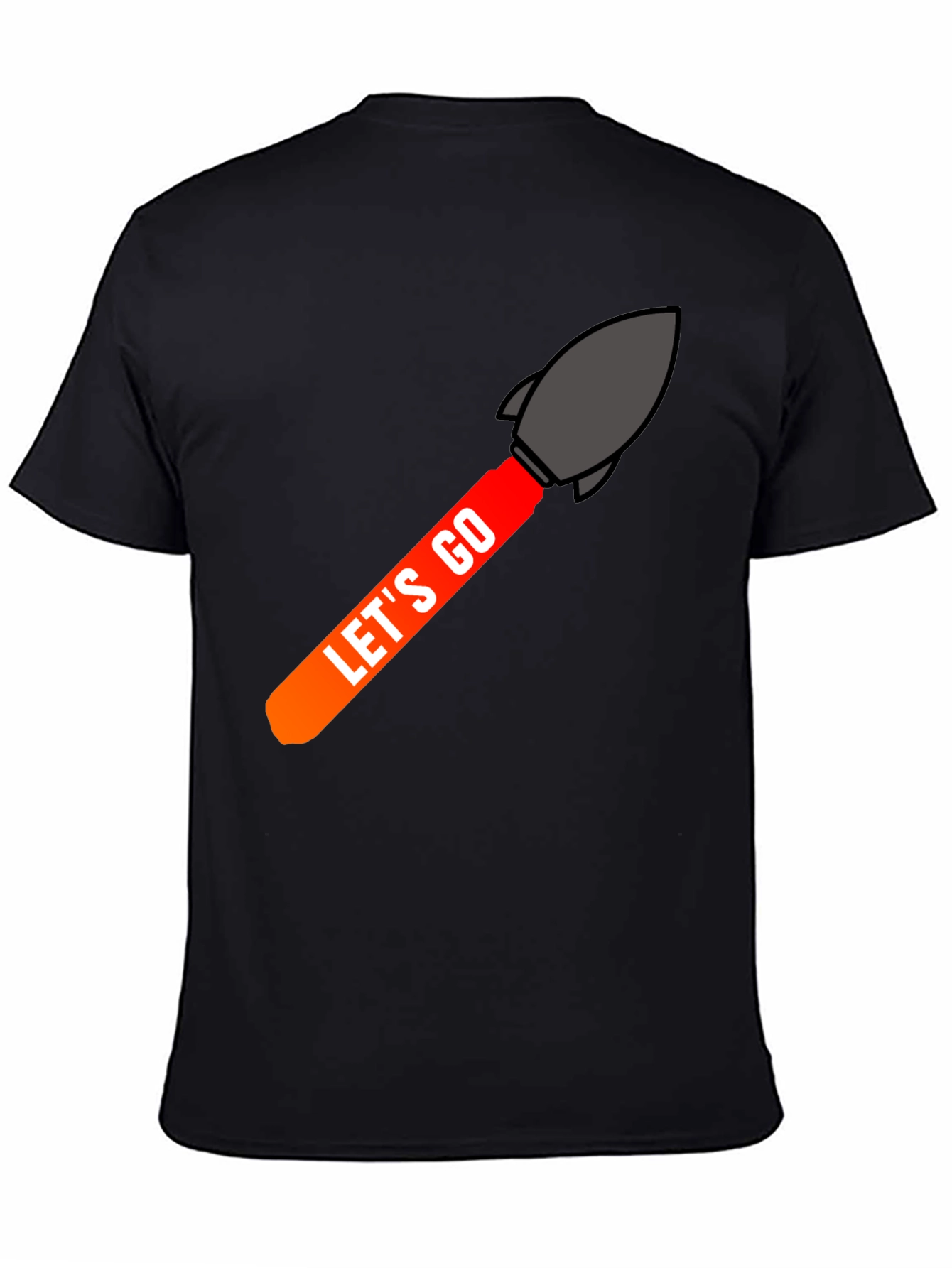 Lets Go Rocket Graphic Tee - Black
