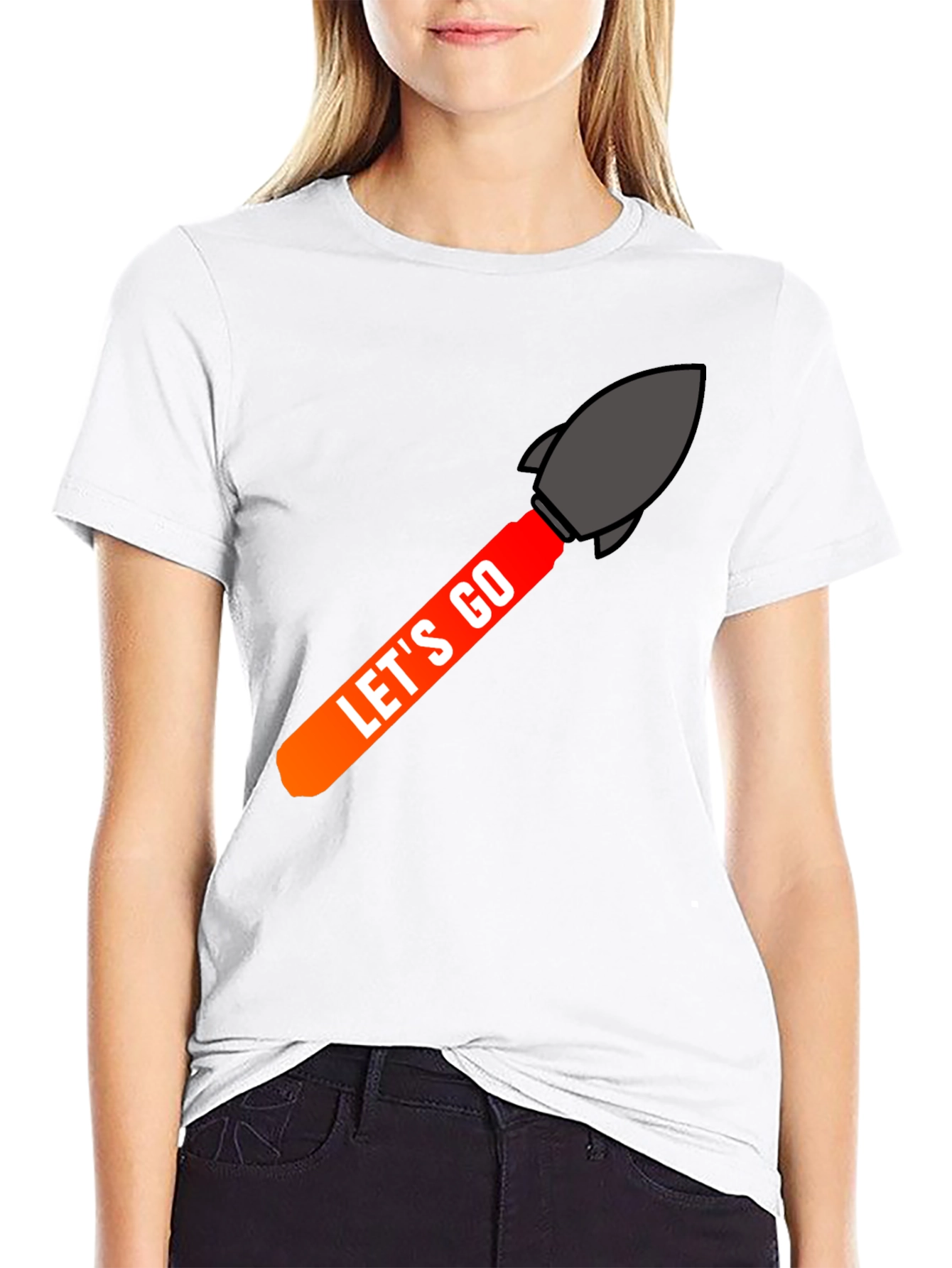 Lets Go Rocket Graphic Tee - Black
