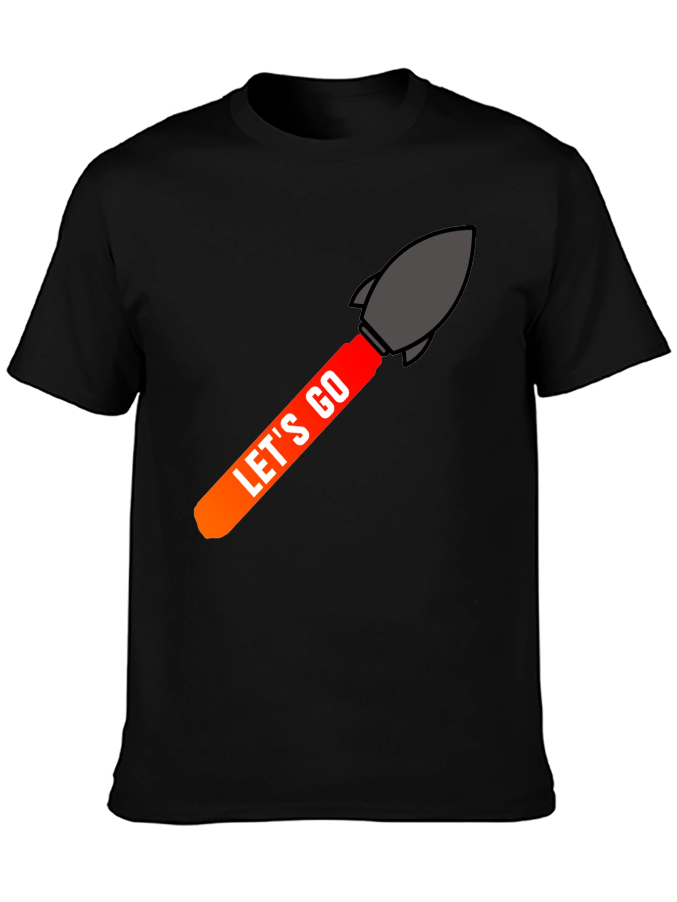 Lets Go Rocket Graphic Tee - Black