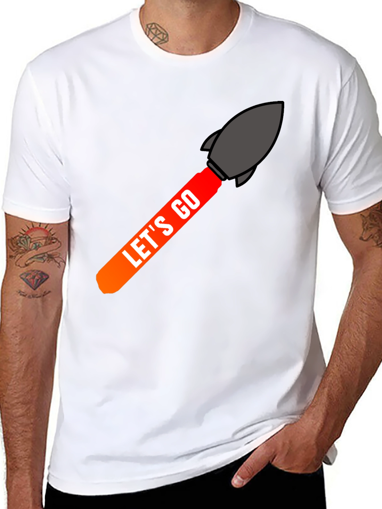 Lets Go Rocket Graphic Tee - Black