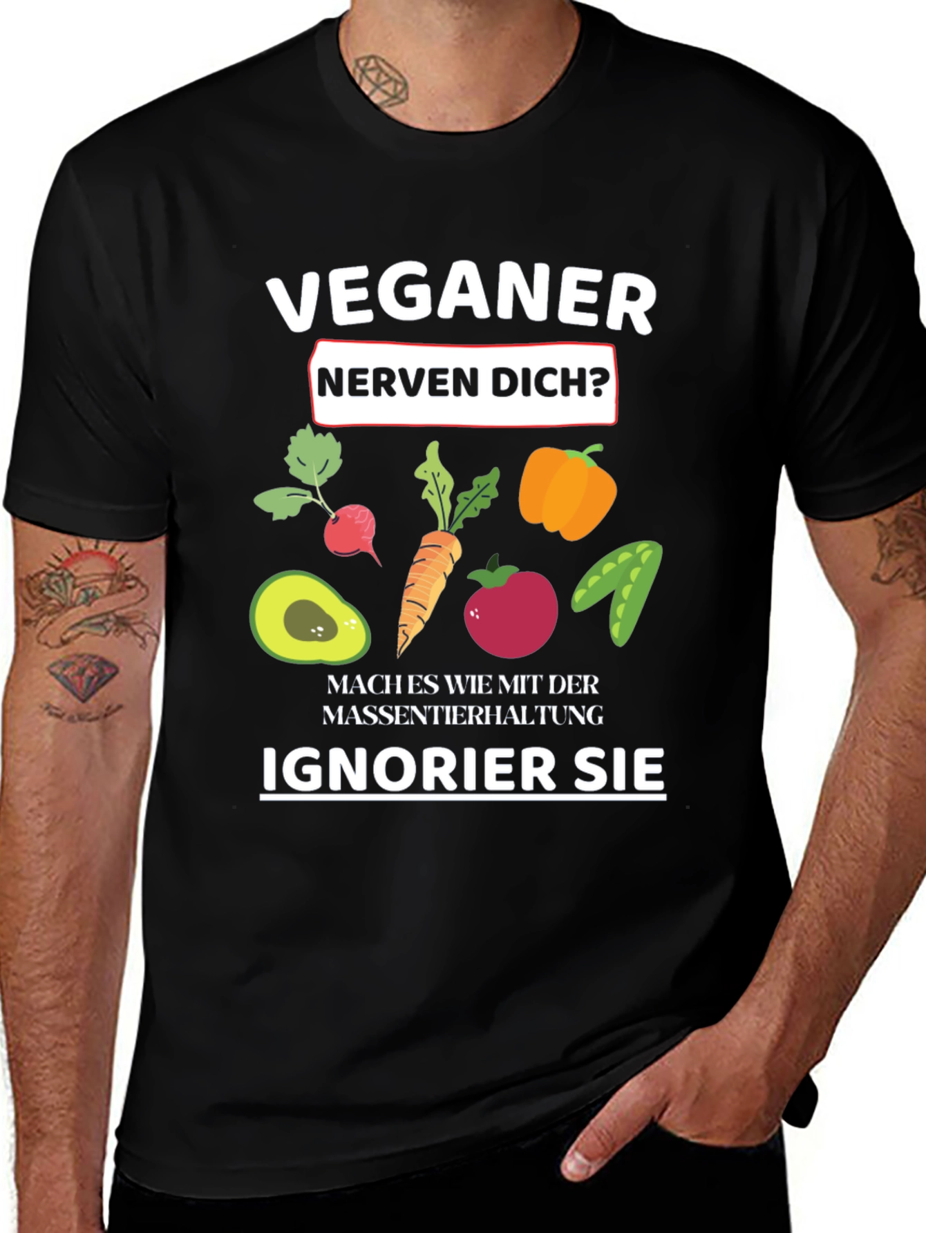 Vegan Slogan T-Shirt - Black Vegan Humor Tee