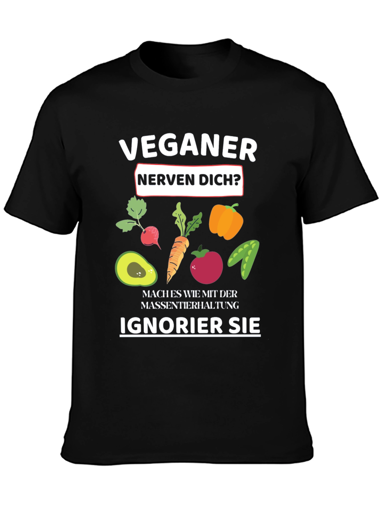 Vegan Slogan T-Shirt - Black Vegan Humor Tee