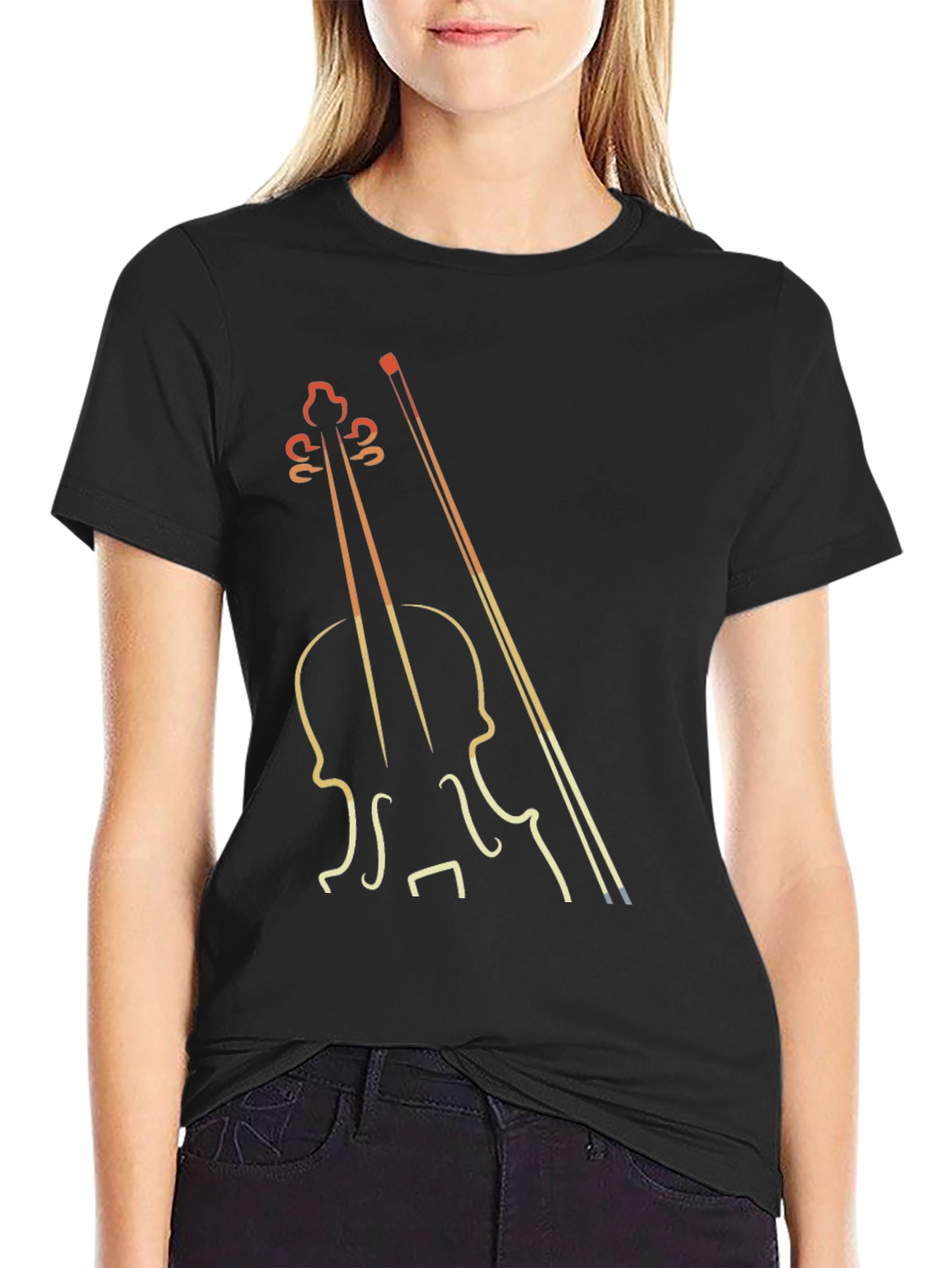 Violin Graphic Tee - Musician T-Shirt