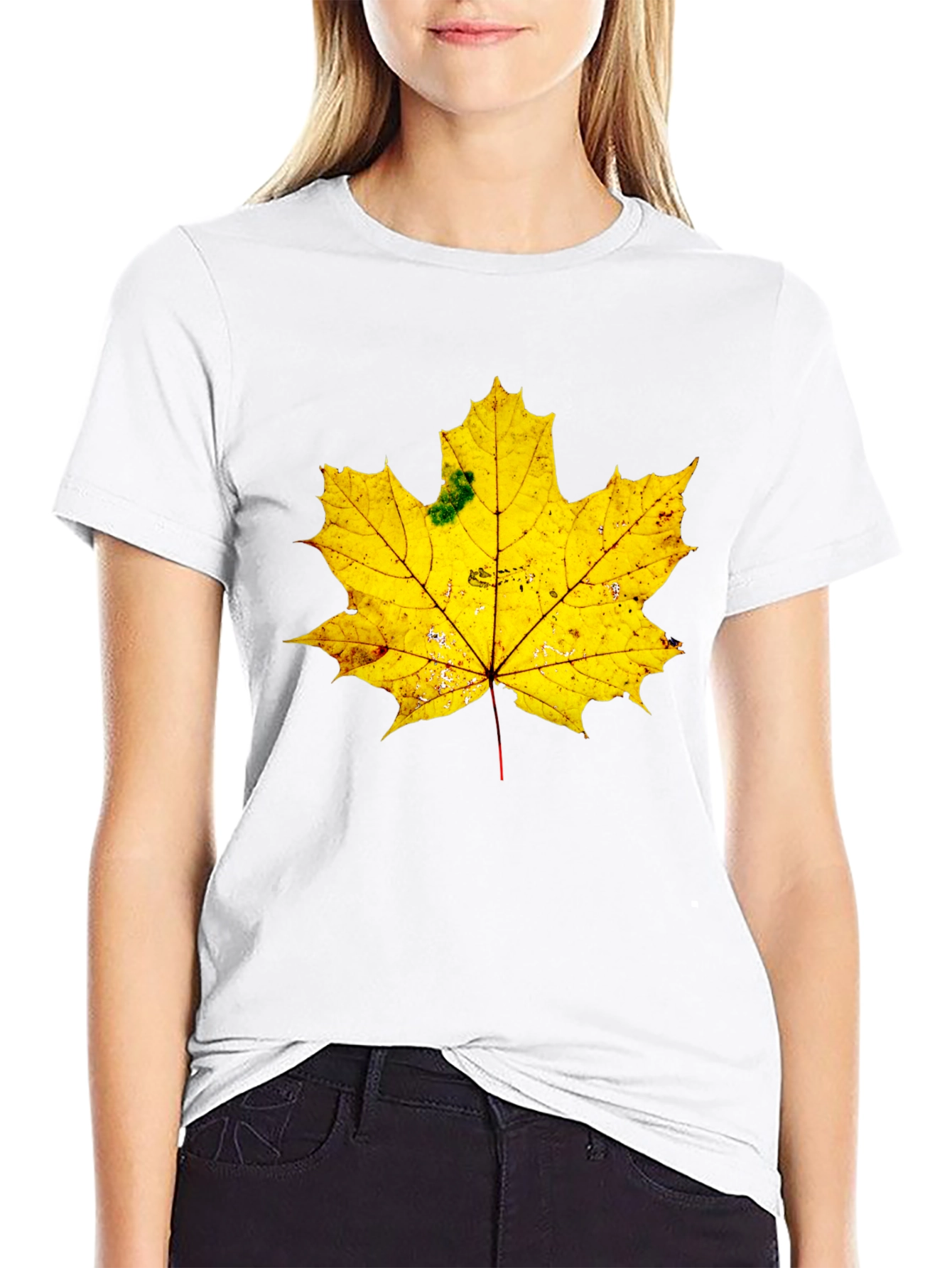 Maple Leaf Graphic Tee - Black Cotton