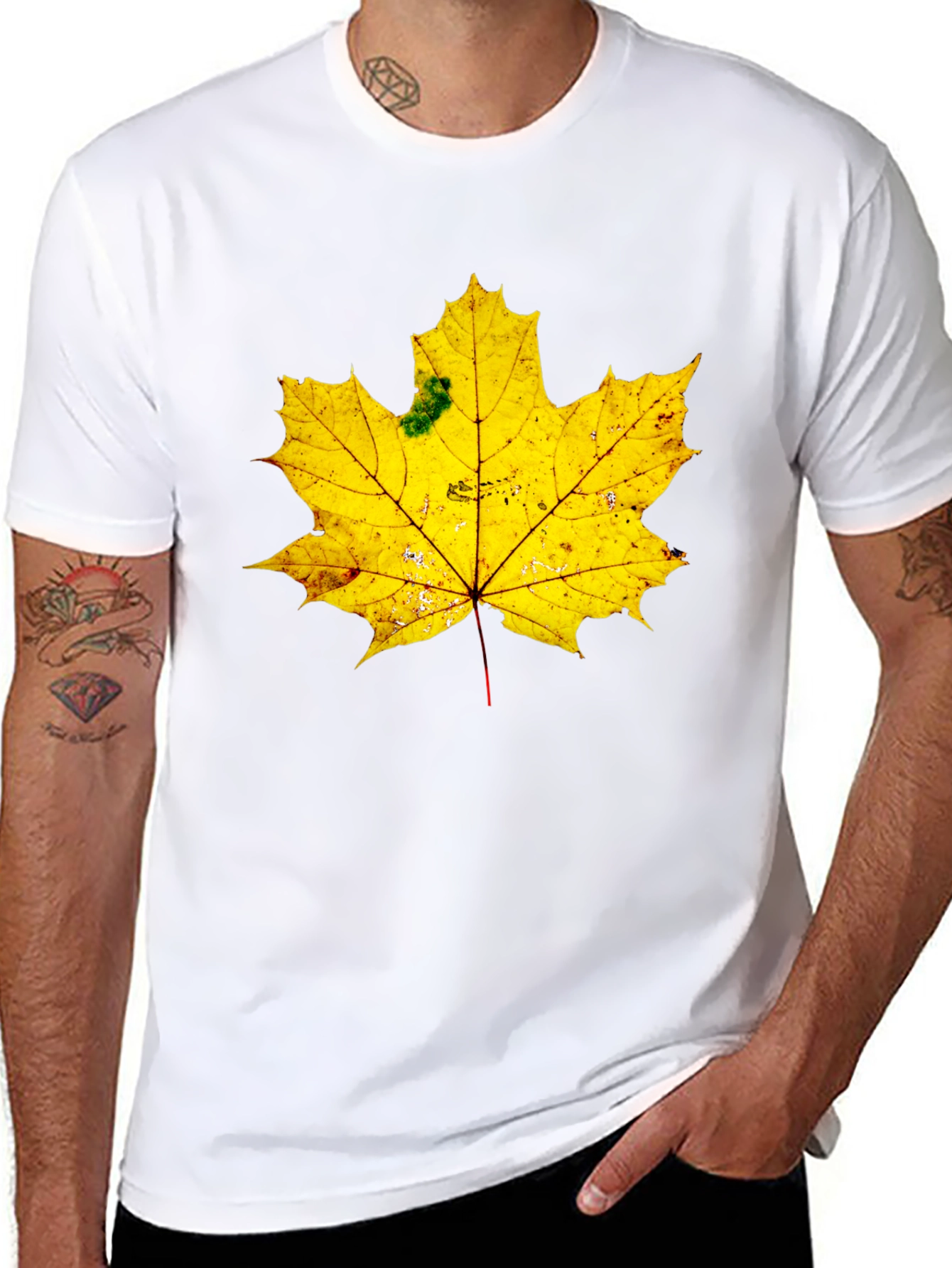 Maple Leaf Graphic Tee - Black Cotton
