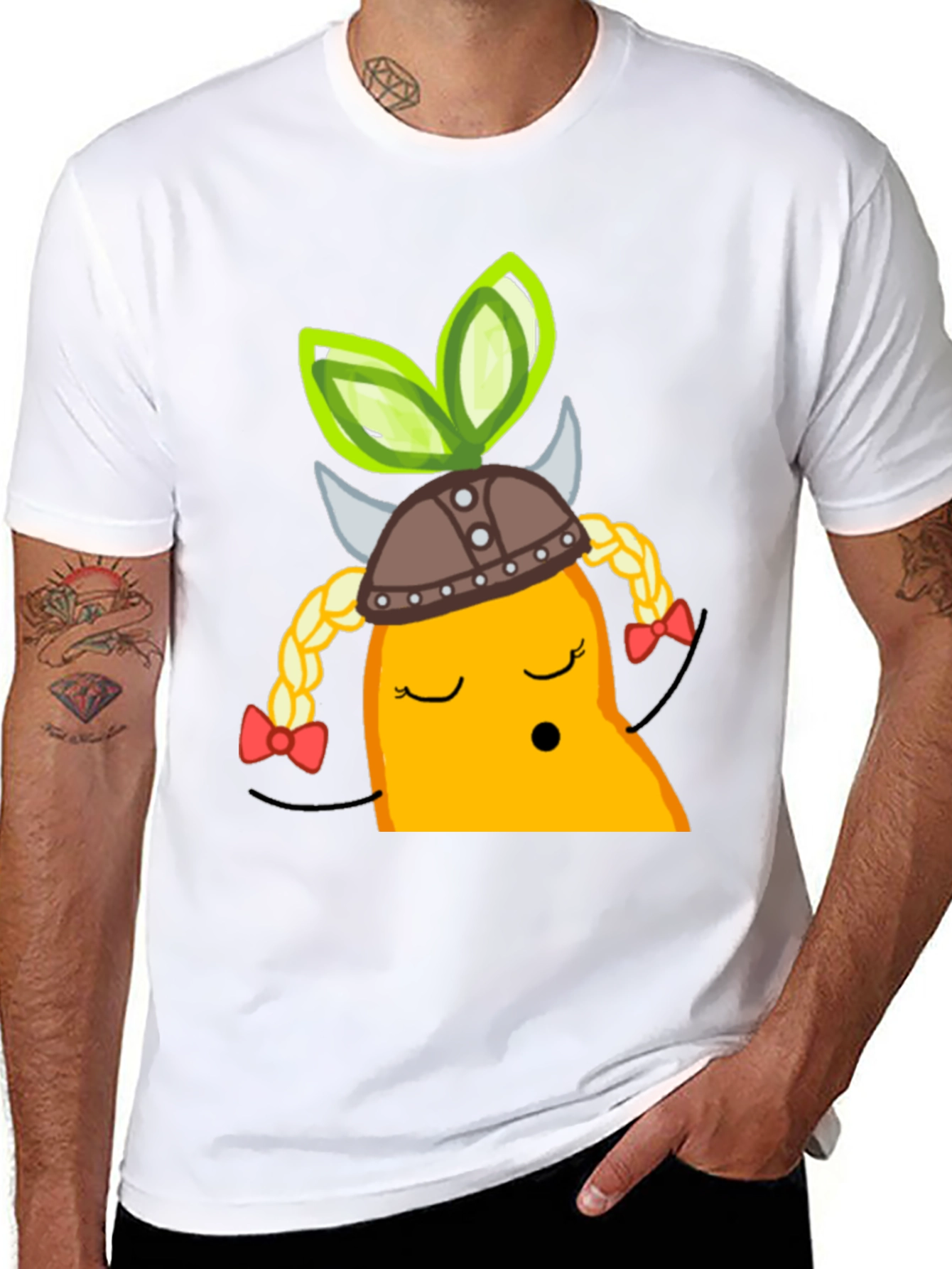 Viking Pear Cartoon Graphic Tee