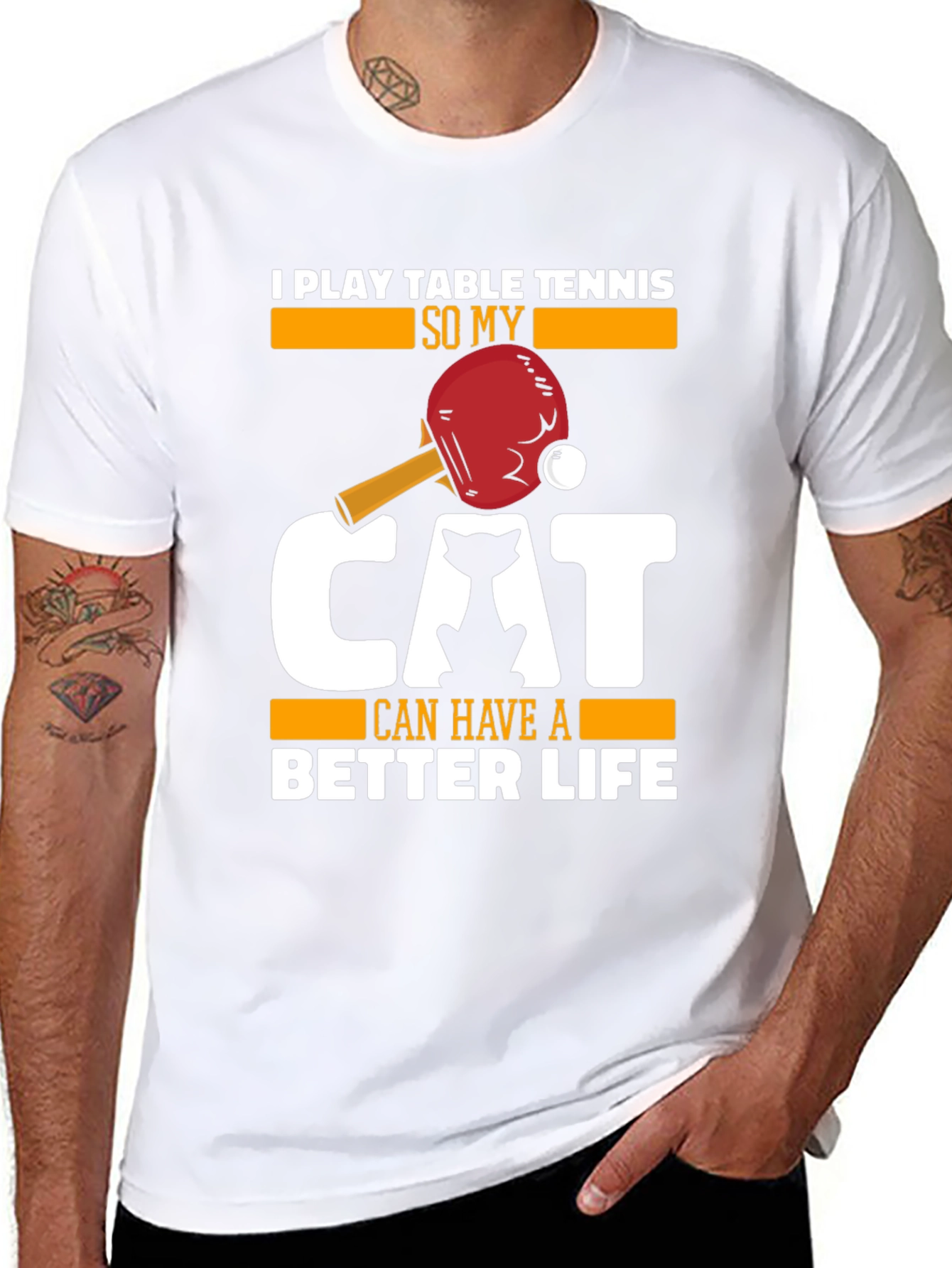 I Play Table Tennis for My Cat T-Shirt
