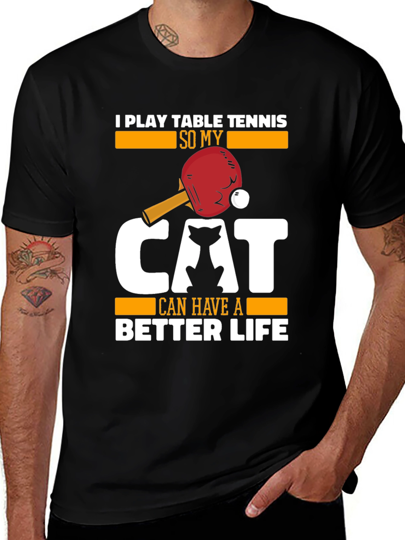 I Play Table Tennis for My Cat T-Shirt